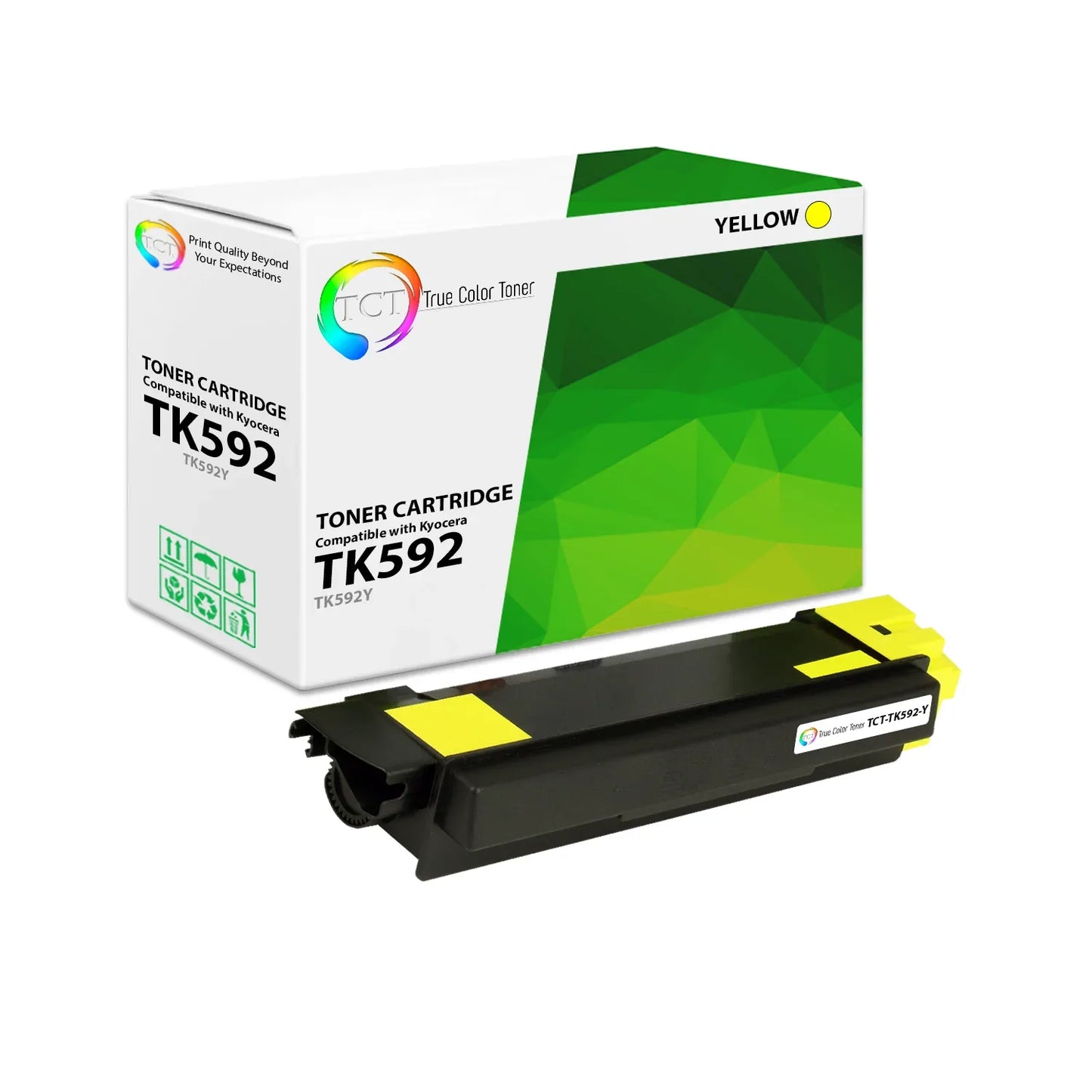 TCT Compatible Toner Cartridge Replacement for the Kyocera TK-592 Series - 1 Pack Yellow - True Color Toner
