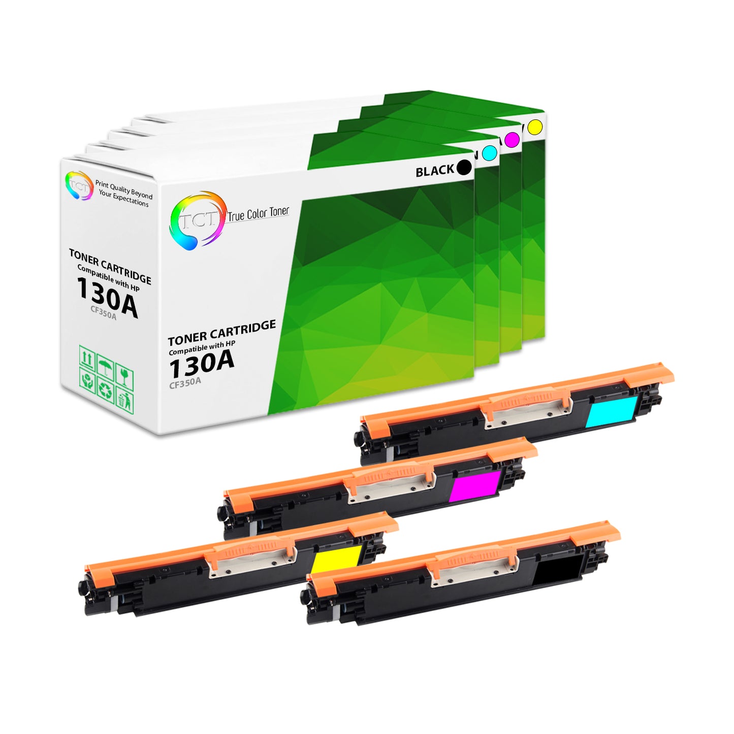 TCT Compatible Toner Cartridge Replacement for the HP 130A Series - 4 Pack (BK, C, M, Y)