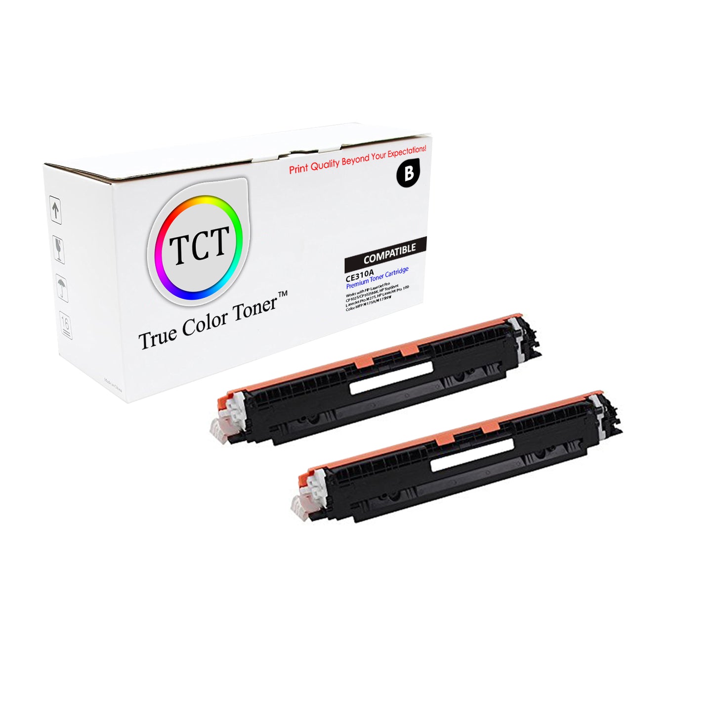 TCT Compatible Toner Cartridge Replacement for the HP 126A Series - 2 Pack Black