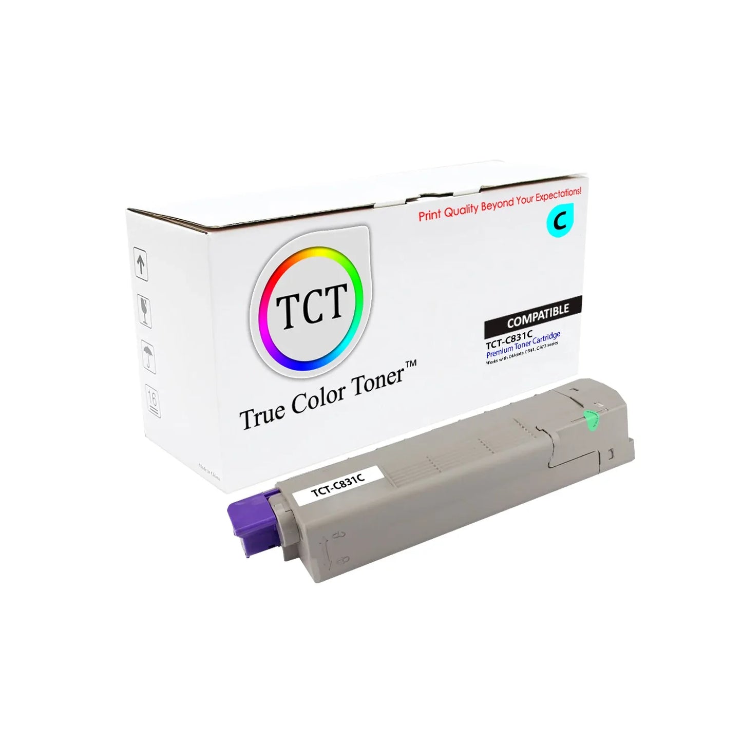 TCT Compatible Toner Cartridge Replacement for the Okidata C831 Series - 1 Pack Cyan - True Color Toner