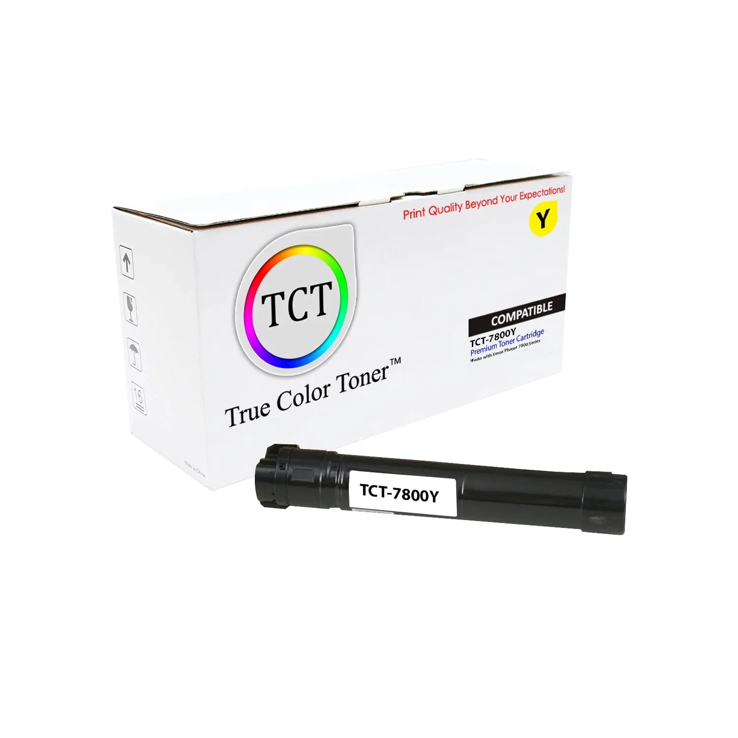 TCT Compatible High Yield Toner Cartridge Replacement for the Xerox 7800 Series - 1 Pack Yellow - True Color Toner