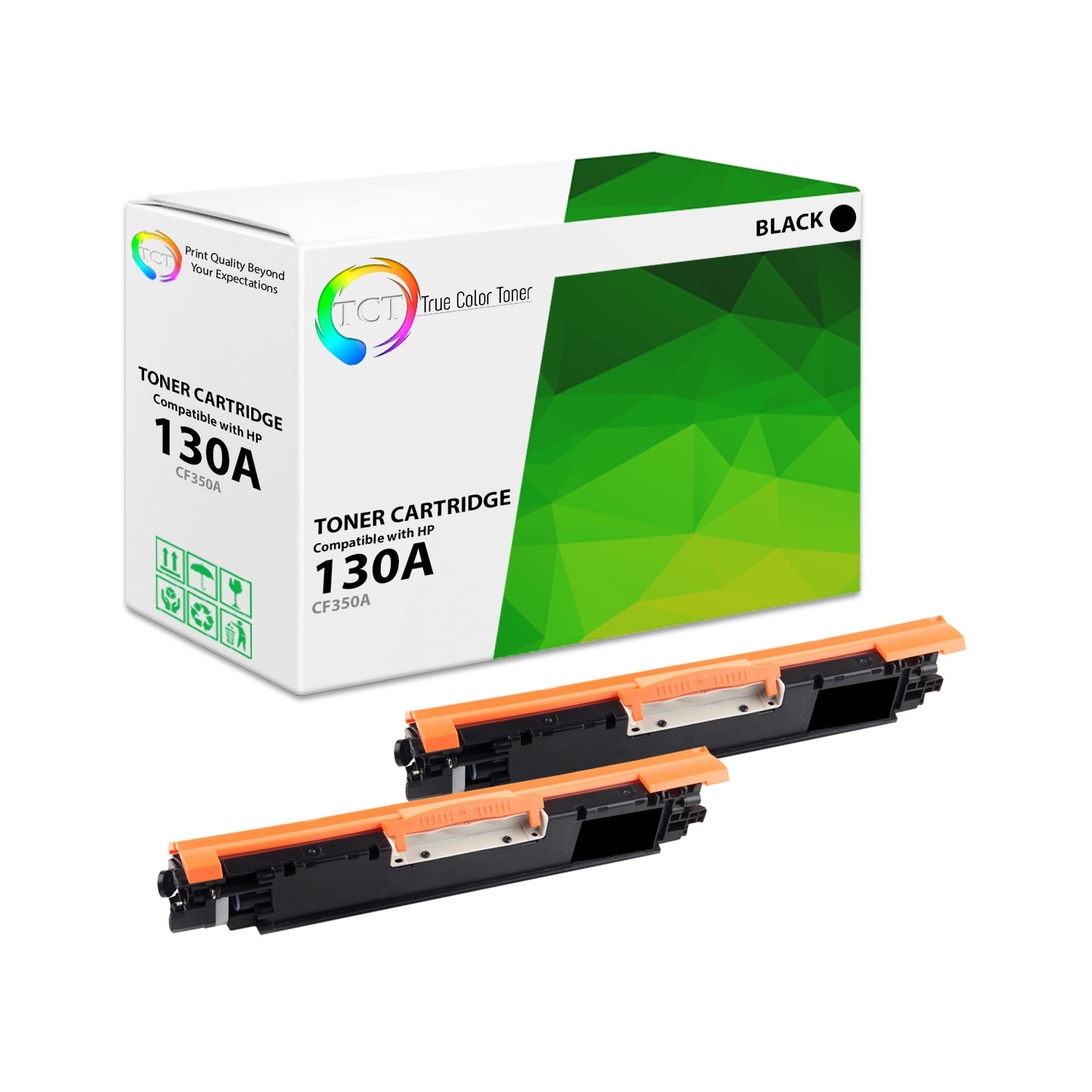 TCT Compatible Toner Cartridge Replacement for the HP 130A Series - 2 Pack Black