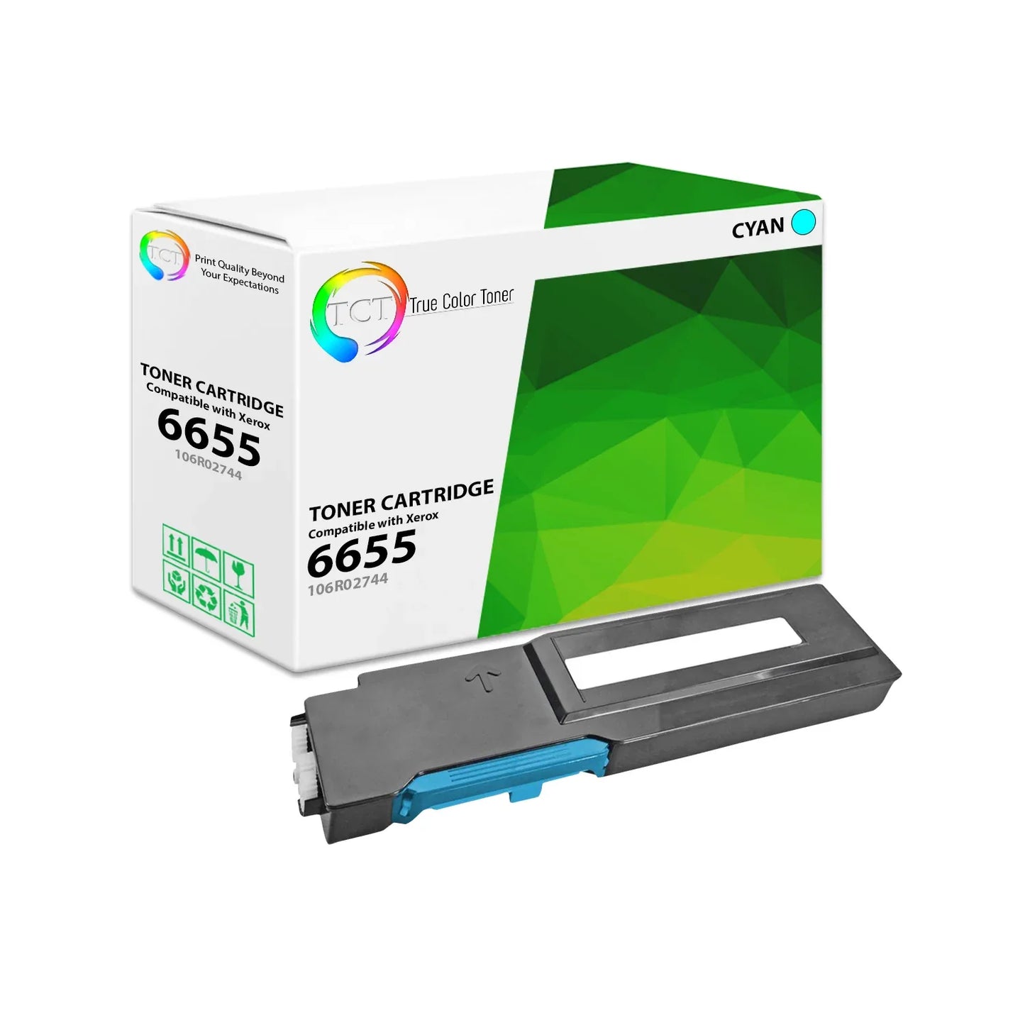 TCT Compatible Toner Cartridge Replacement for the Xerox 6655 Series - 1 Pack Cyan - True Color Toner