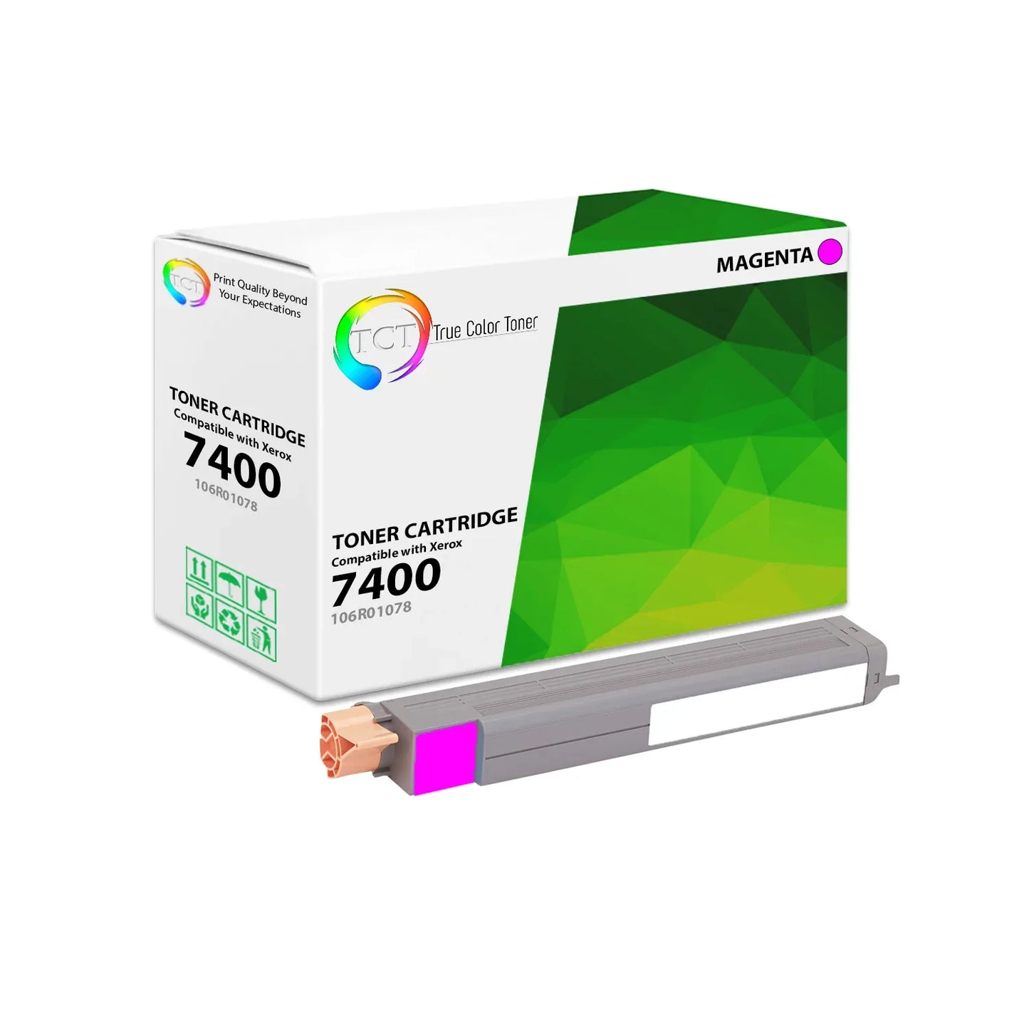 TCT Compatible High Yield Toner Cartridge Replacement for the Xerox 7400 Series - 1 Pack Magenta - True Color Toner