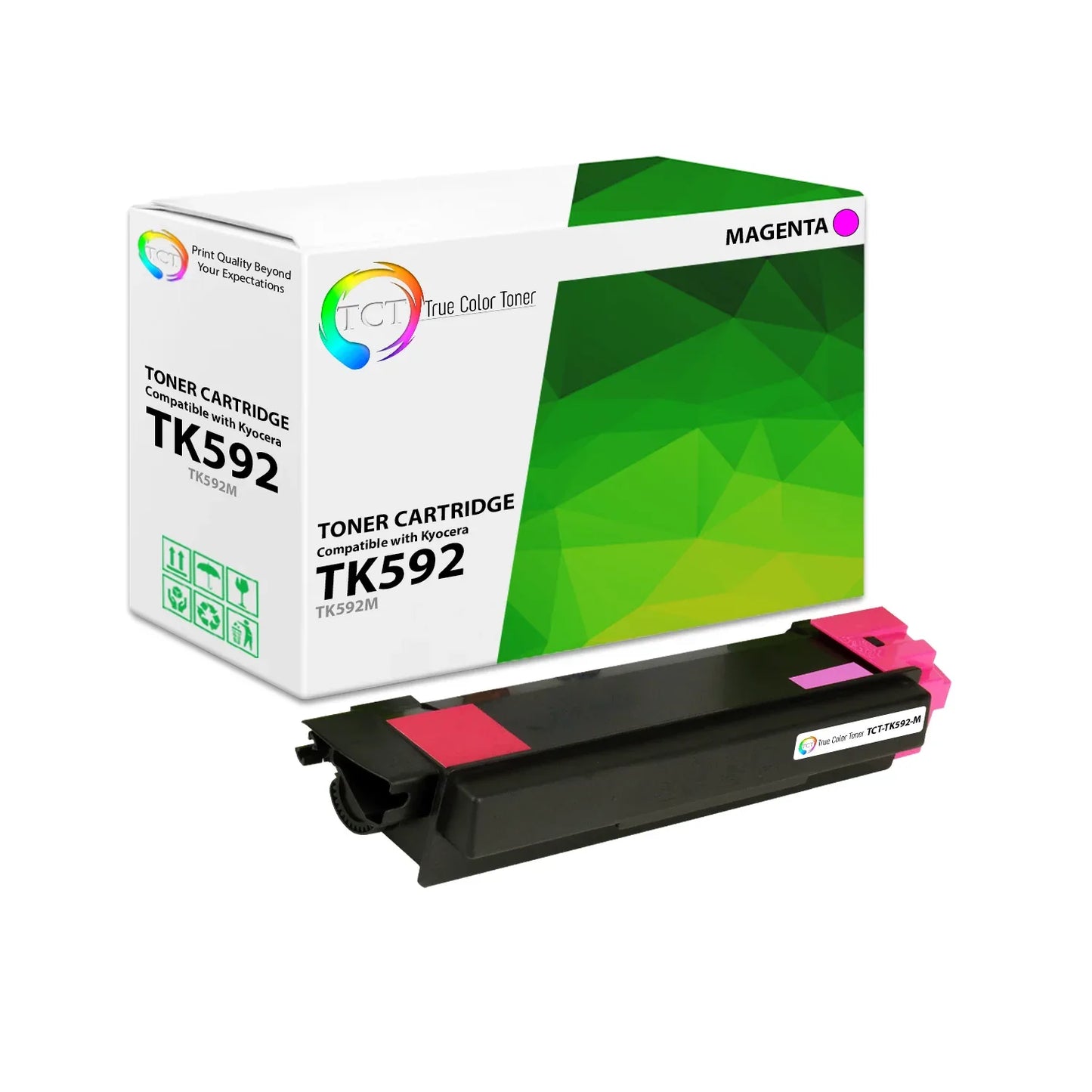 TCT Compatible Toner Cartridge Replacement for the Kyocera TK-592 Series - 1 Pack Magenta - True Color Toner