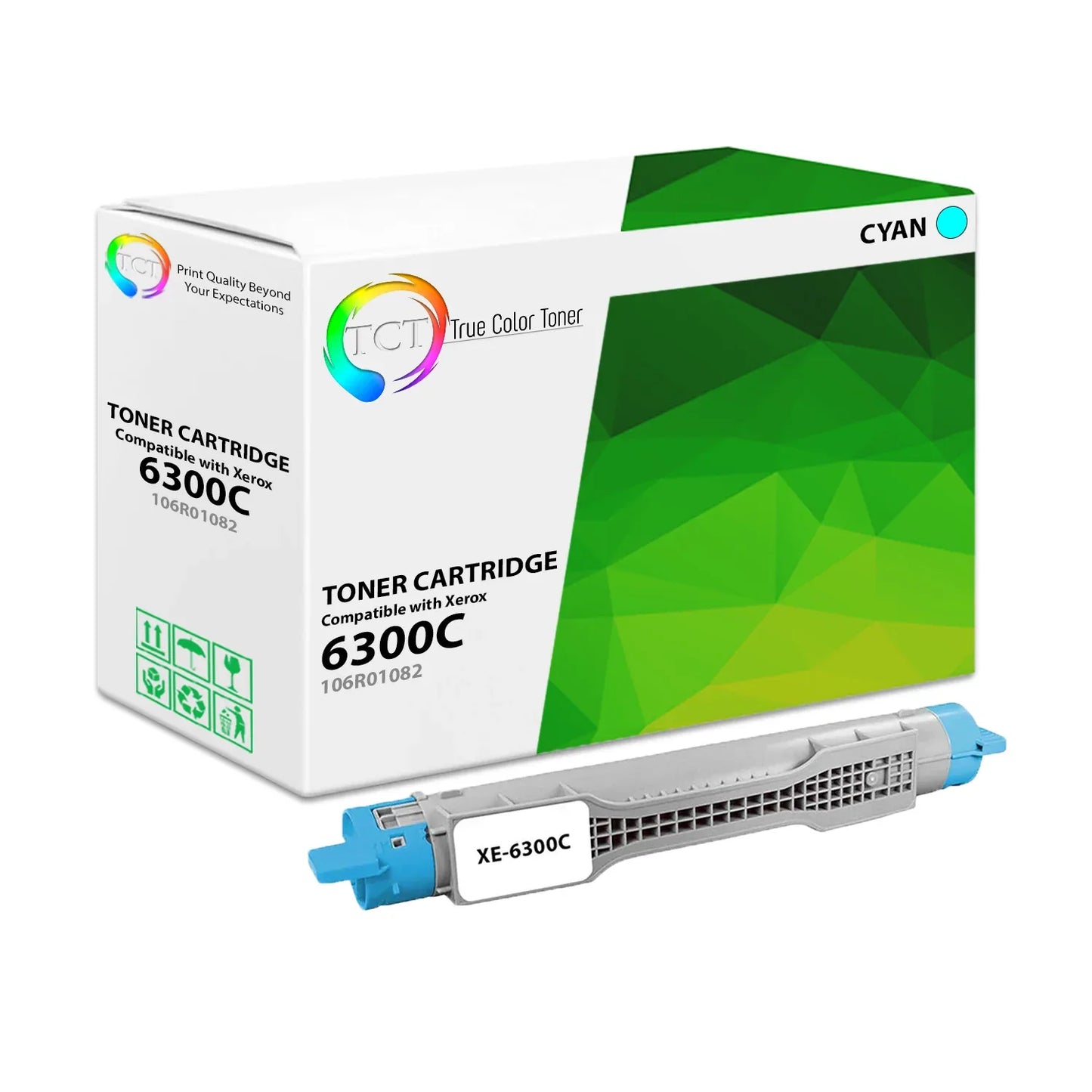 TCT Compatible Toner Cartridge Replacement for the Xerox 6300 Series - 1 Pack Cyan - True Color Toner