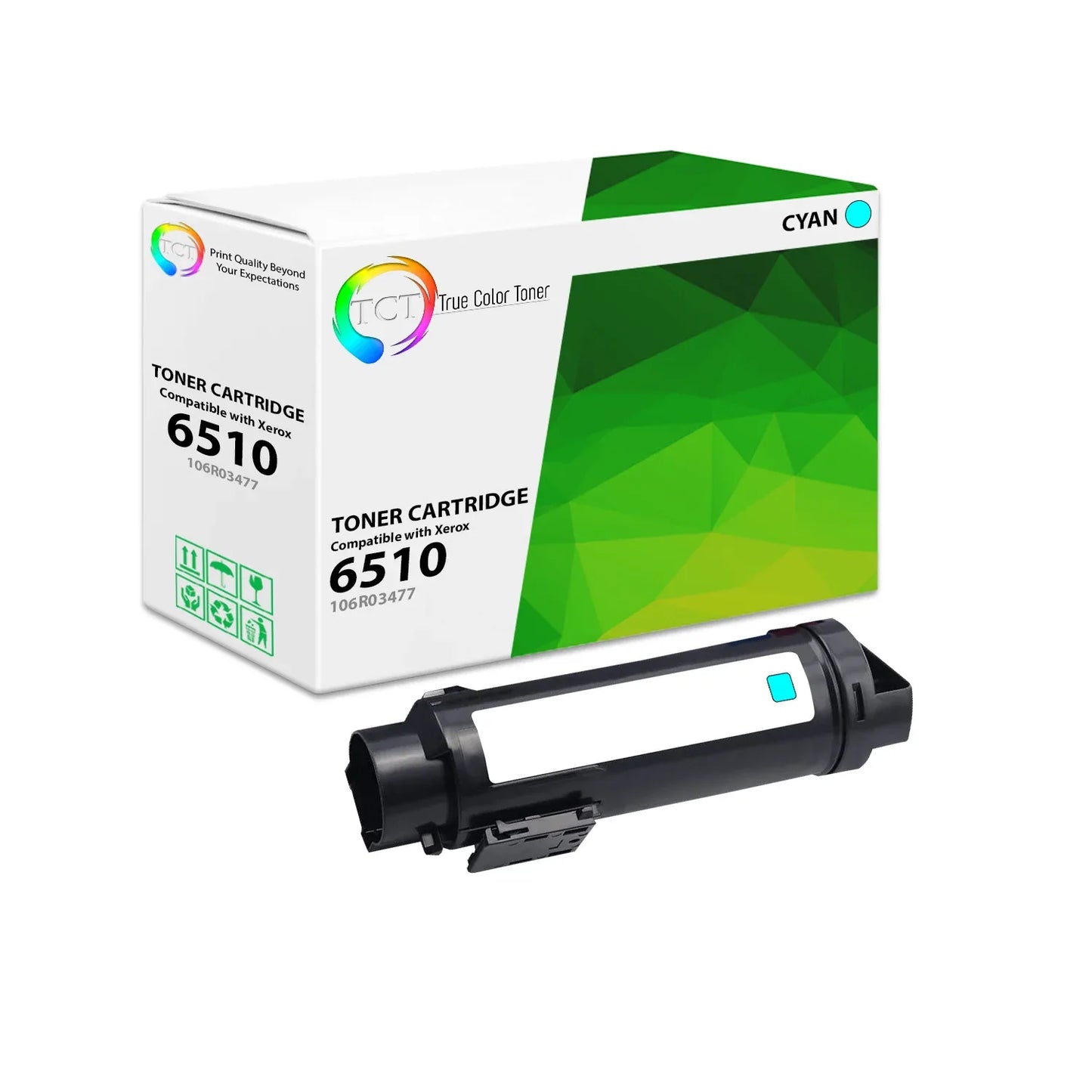 TCT Compatible Toner Cartridge Replacement for the Xerox 6510 Series - 1 Pack Cyan - True Color Toner