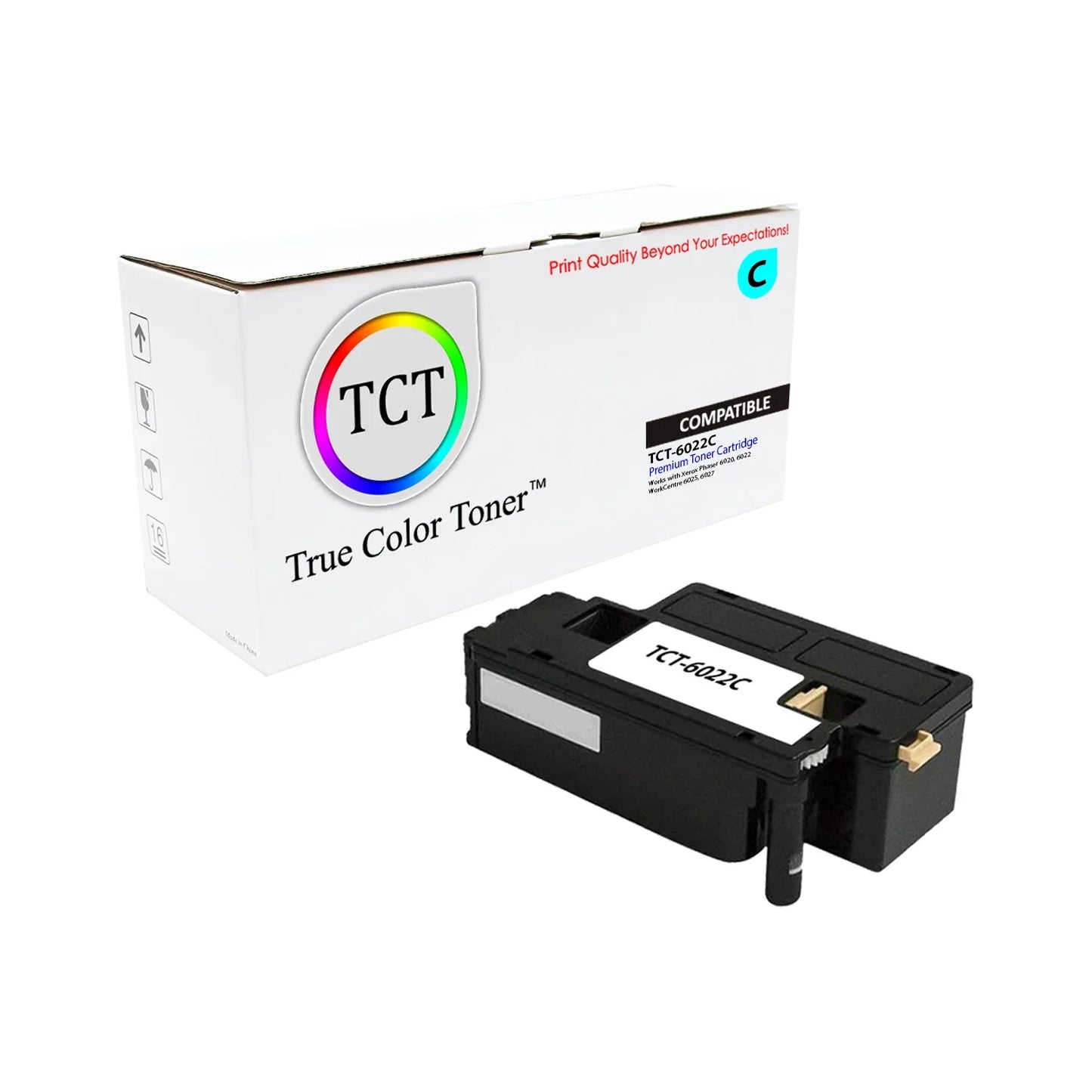 TCT Compatible Toner Cartridge Replacement for the Xerox 6022 Series - 1 Pack Cyan - True Color Toner