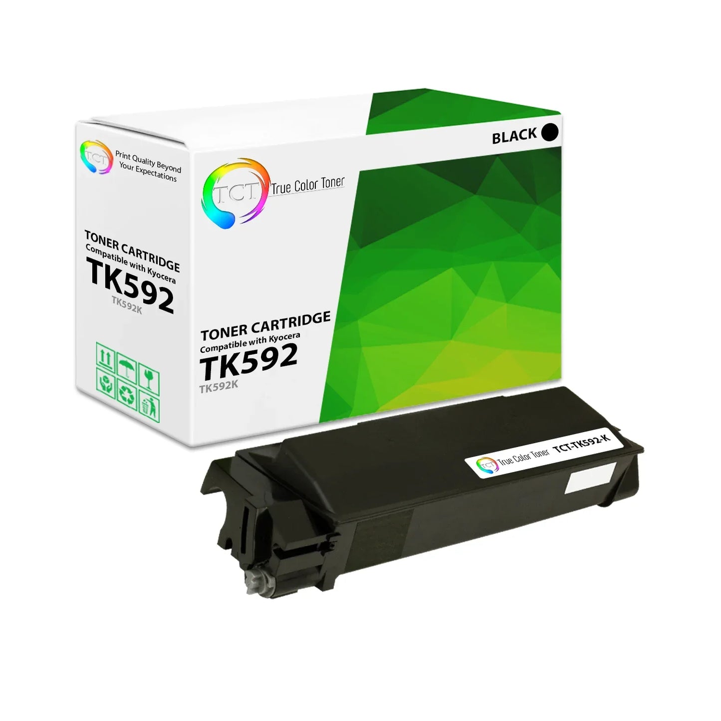 TCT Compatible Toner Cartridge Replacement for the Kyocera TK-592 Series - 1 Pack Black - True Color Toner