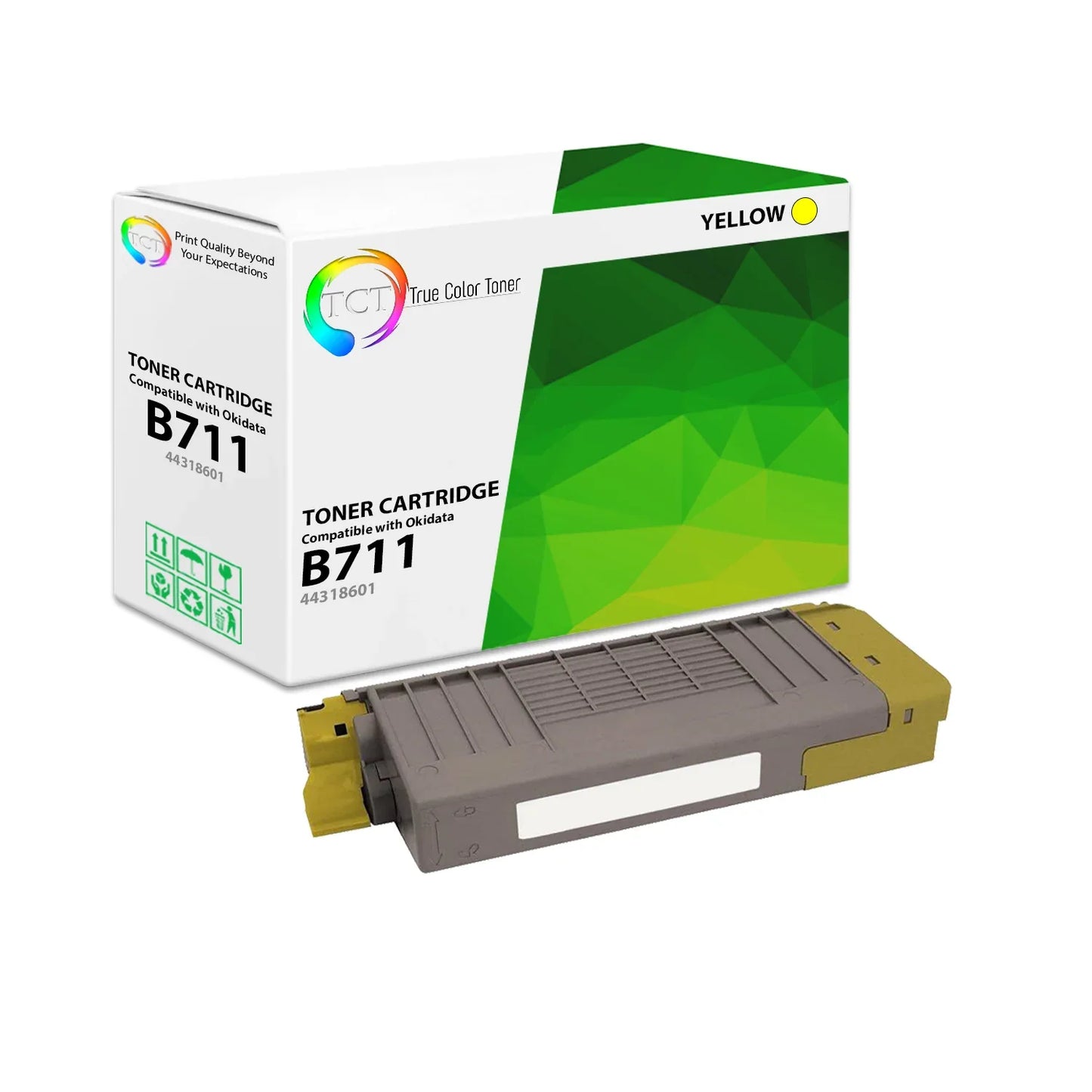 TCT Compatible Toner Cartridge Replacement for the Okidata C711 Series - 1 Pack Yellow - True Color Toner