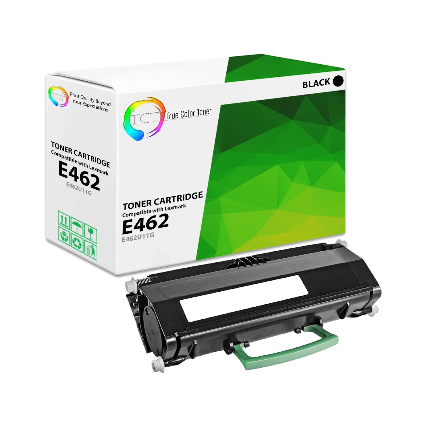 TCT Remanufactured Toner Cartridge Replacement for the Lexmark E462 Series - 1 Pack Black - True Color Toner