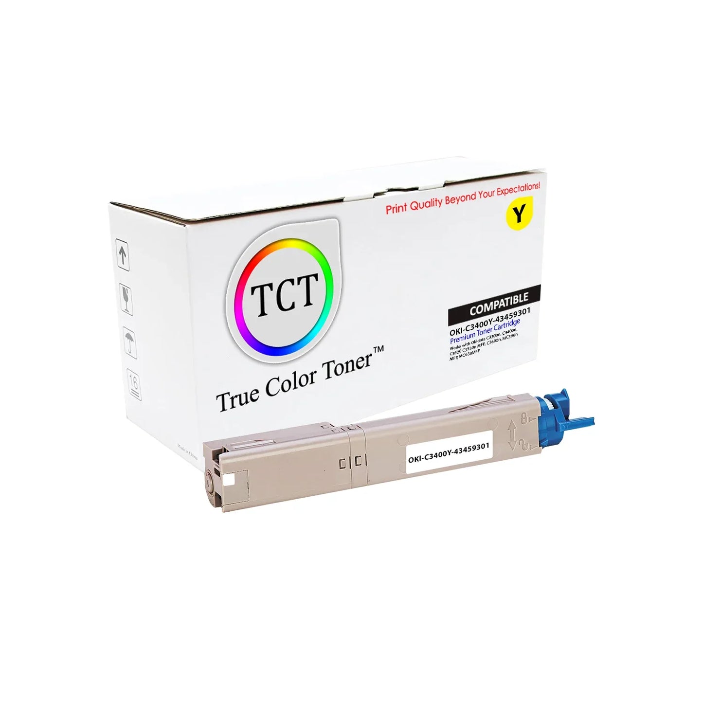 TCT Compatible Toner Cartridge Replacement for the Okidata C3400 Series - 1 Pack Yellow - True Color Toner