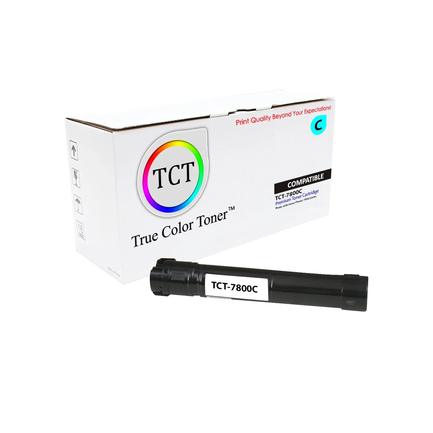 TCT Compatible High Yield Toner Cartridge Replacement for the Xerox 7800 Series - 1 Pack Cyan - True Color Toner