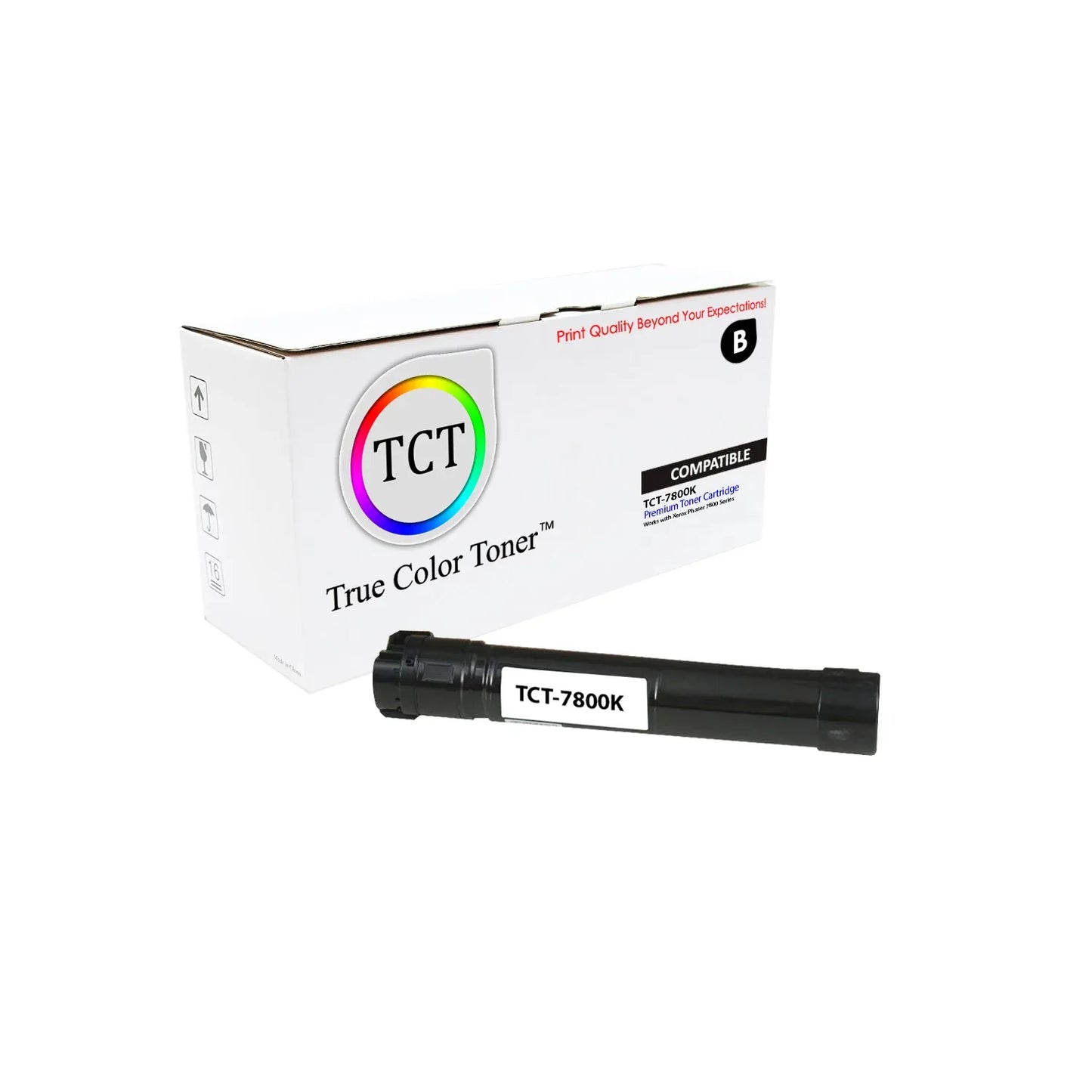 TCT Compatible High Yield Toner Cartridge Replacement for the Xerox 7800 Series - 1 Pack Black - True Color Toner