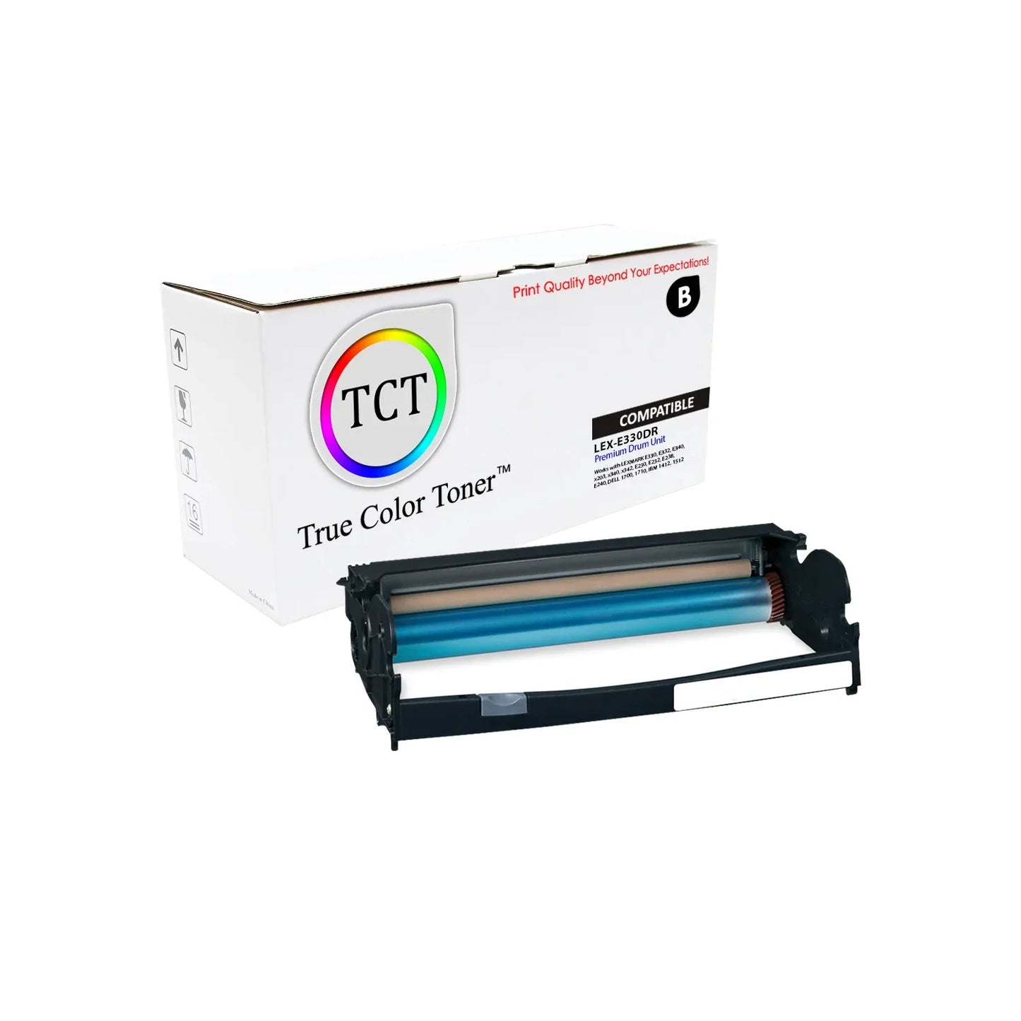 TCT Compatible Drum Unit Replacement for the Lexmark E330 Series - 1 Pack Black - True Color Toner