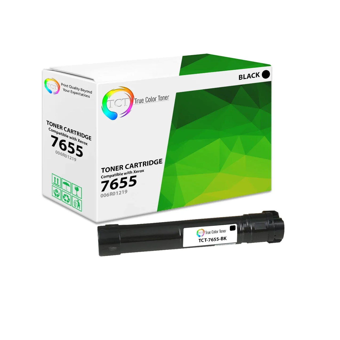 TCT Compatible Toner Cartridge Replacement for the Xerox 7655 Series - 1 Pack Black - True Color Toner