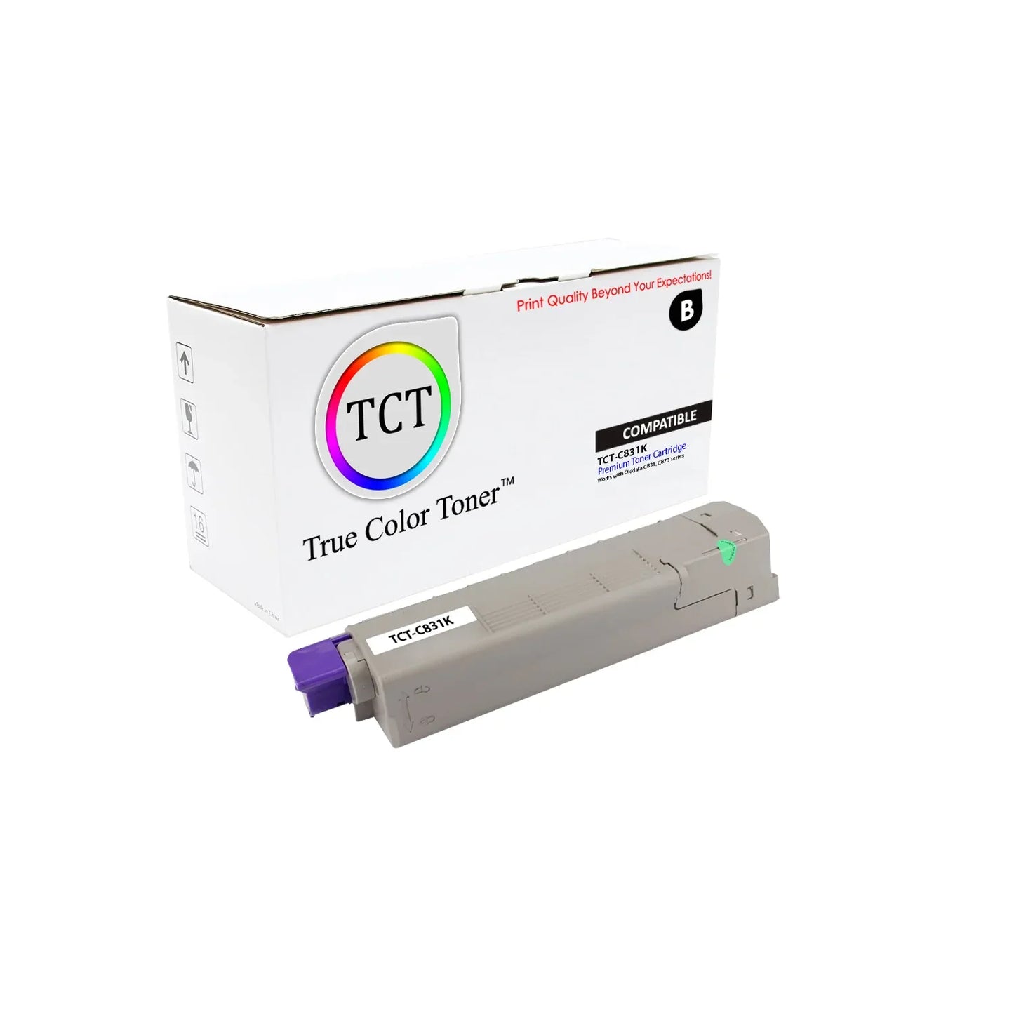 TCT Compatible Toner Cartridge Replacement for the Okidata C831 Series - 1 Pack Black - True Color Toner
