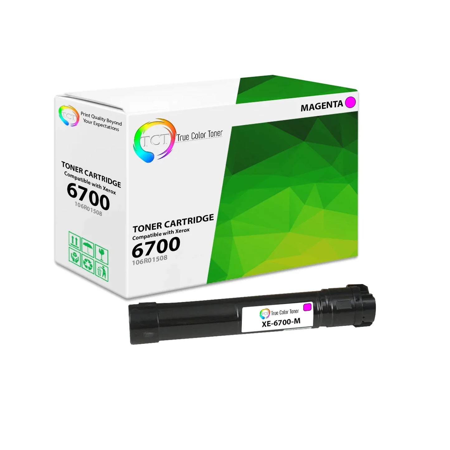 TCT Compatible Toner Cartridge Replacement for the Xerox 6700 Series - 1 Pack Magenta - True Color Toner