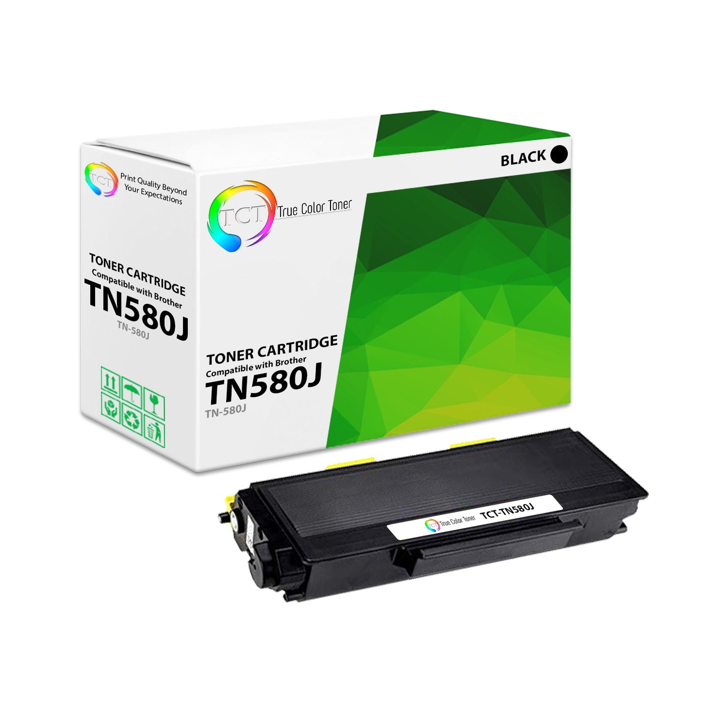 TCT Compatible Jumbo Toner Cartridge Replacement for the Brother TN-550 TN-580 Series - 1 Pack Black