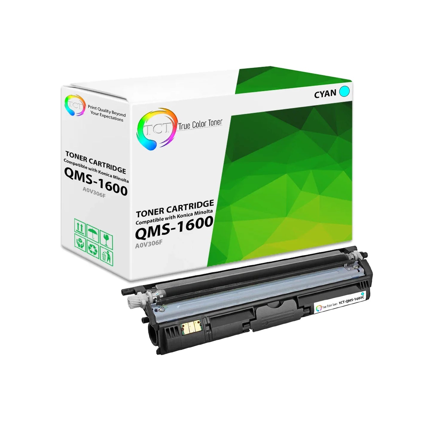 TCT Compatible Toner Cartridge Replacement for the Konica Minolta 1600 Series - 1 Pack Cyan - True Color Toner