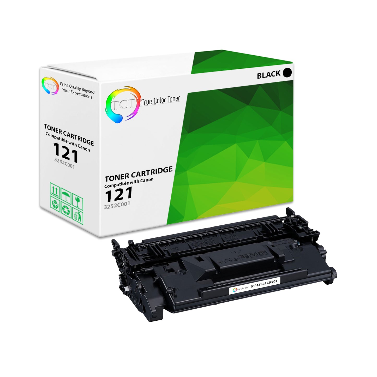 TCT Compatible Toner Cartridge Replacement for the Canon 121 Series - 1 Pack Black