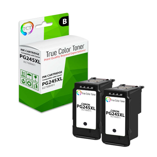 TCT Compatible High Yield Ink Cartridge Replacement for the Canon PG245XL Series - 2 Pack Black