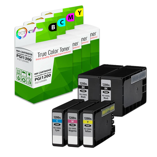 TCT Compatible Ink Cartridge Replacement for the Canon PGI-1200 Series - 5 Pack (B, C, M, Y)