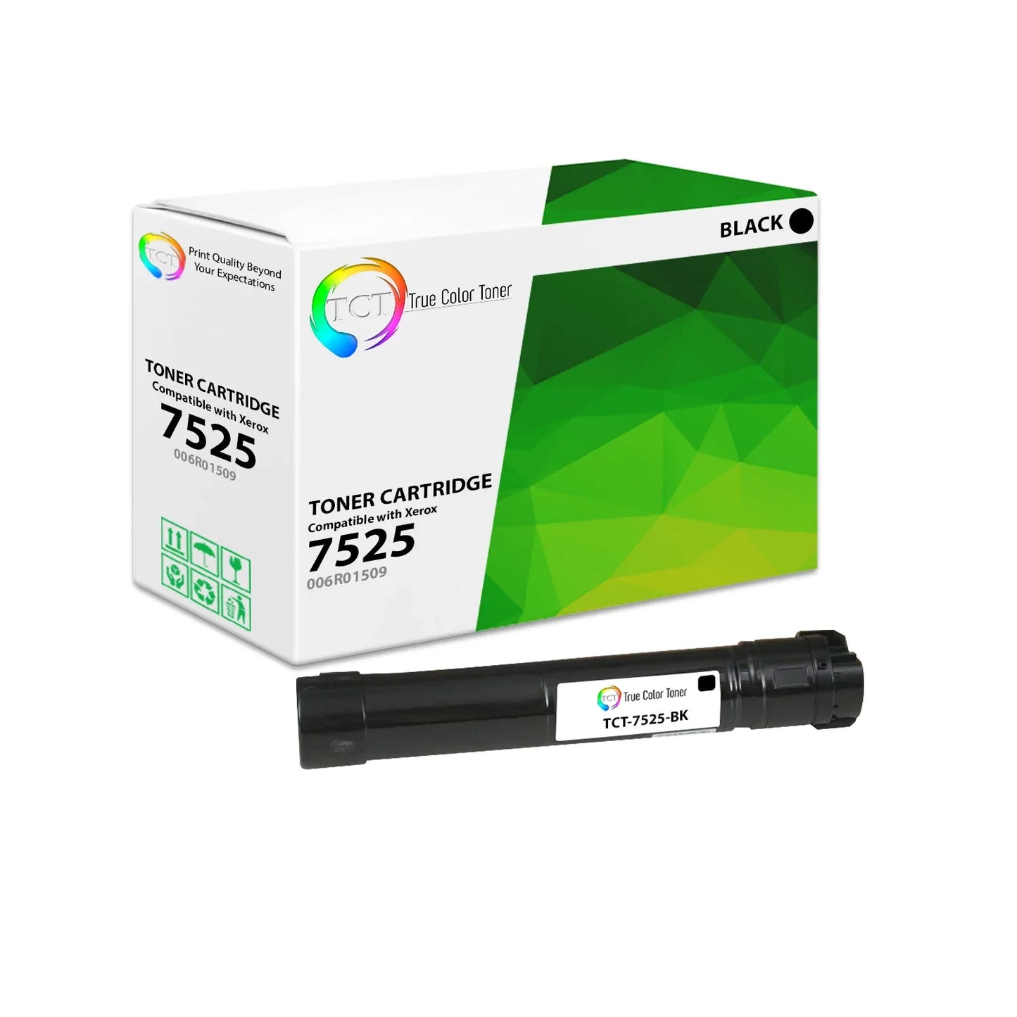 TCT Compatible Toner Cartridge Replacement for the Xerox 7525 Series - 1 Pack Black - True Color Toner