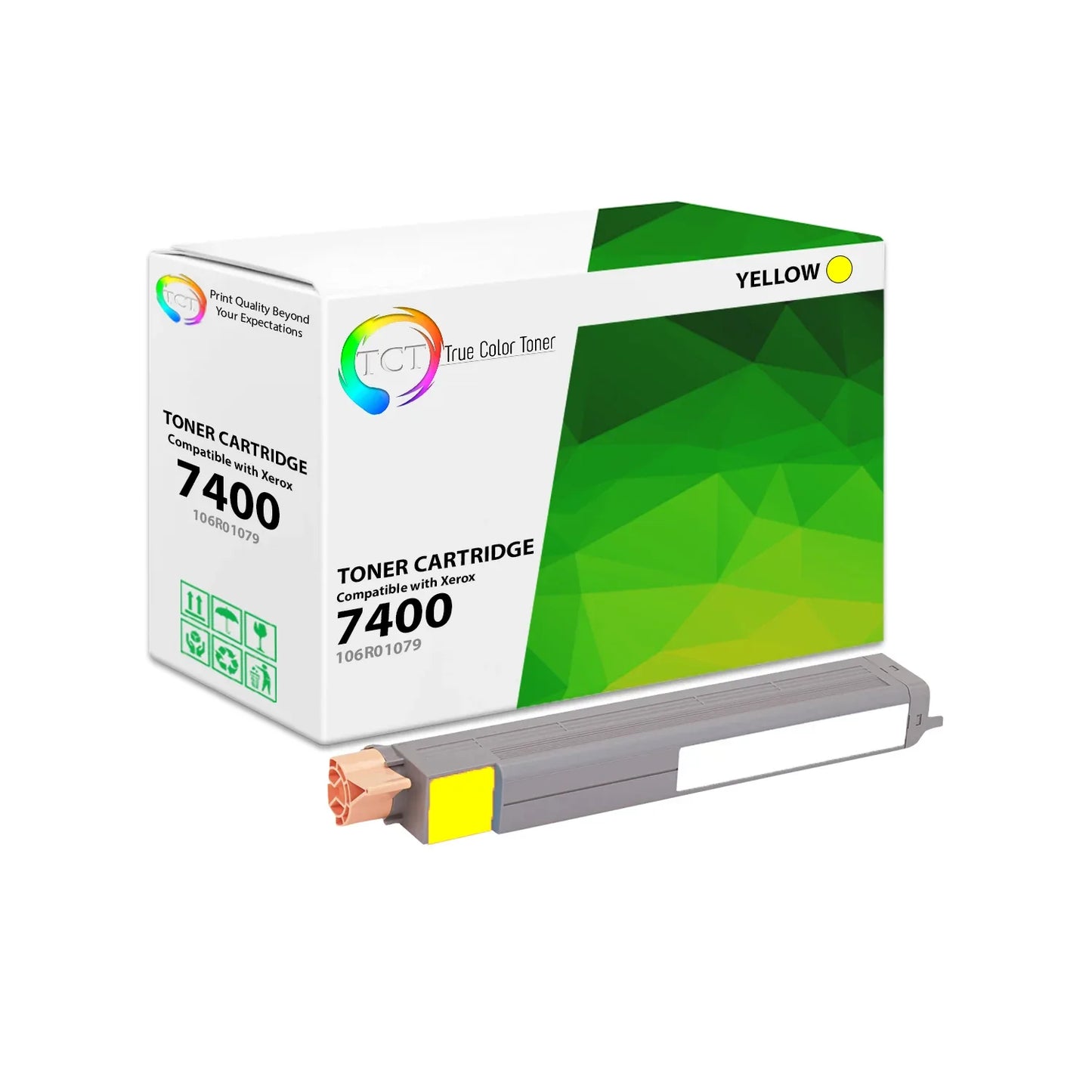 TCT Compatible High Yield Toner Cartridge Replacement for the Xerox 7400 Series - 1 Pack Yellow - True Color Toner