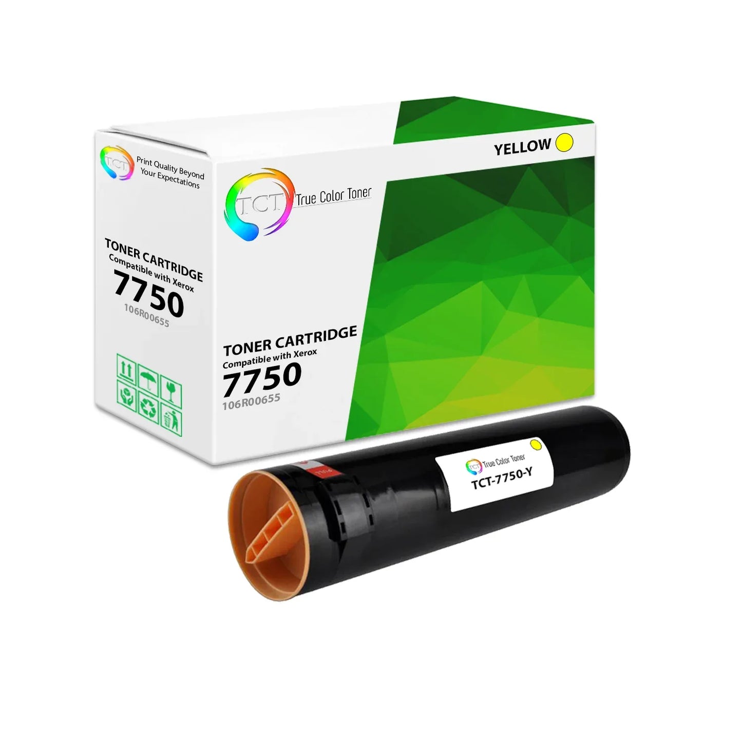TCT Compatible Toner Cartridge Replacement for the Xerox 7750 Series - 1 Pack Yellow - True Color Toner