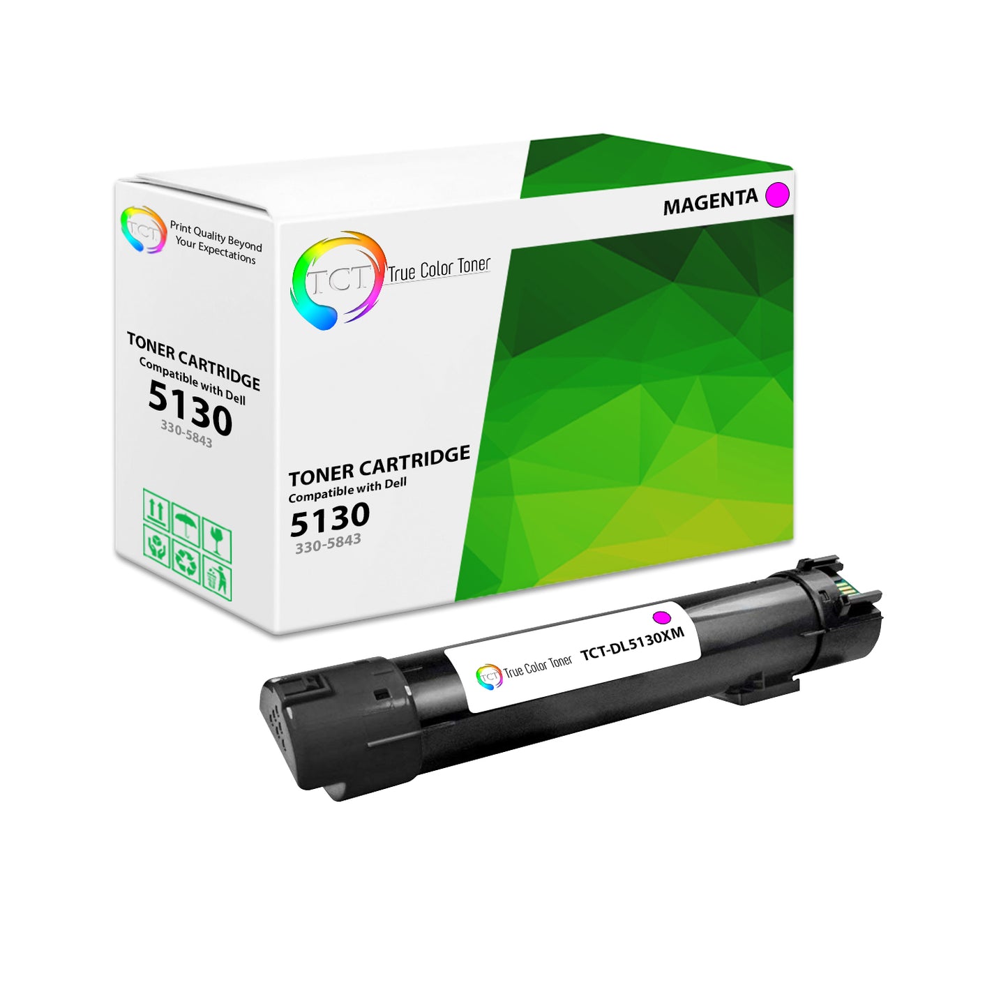TCT Compatible High Yield Toner Cartridge Replacement for the Dell 5130 Series - 1 Pack Magenta
