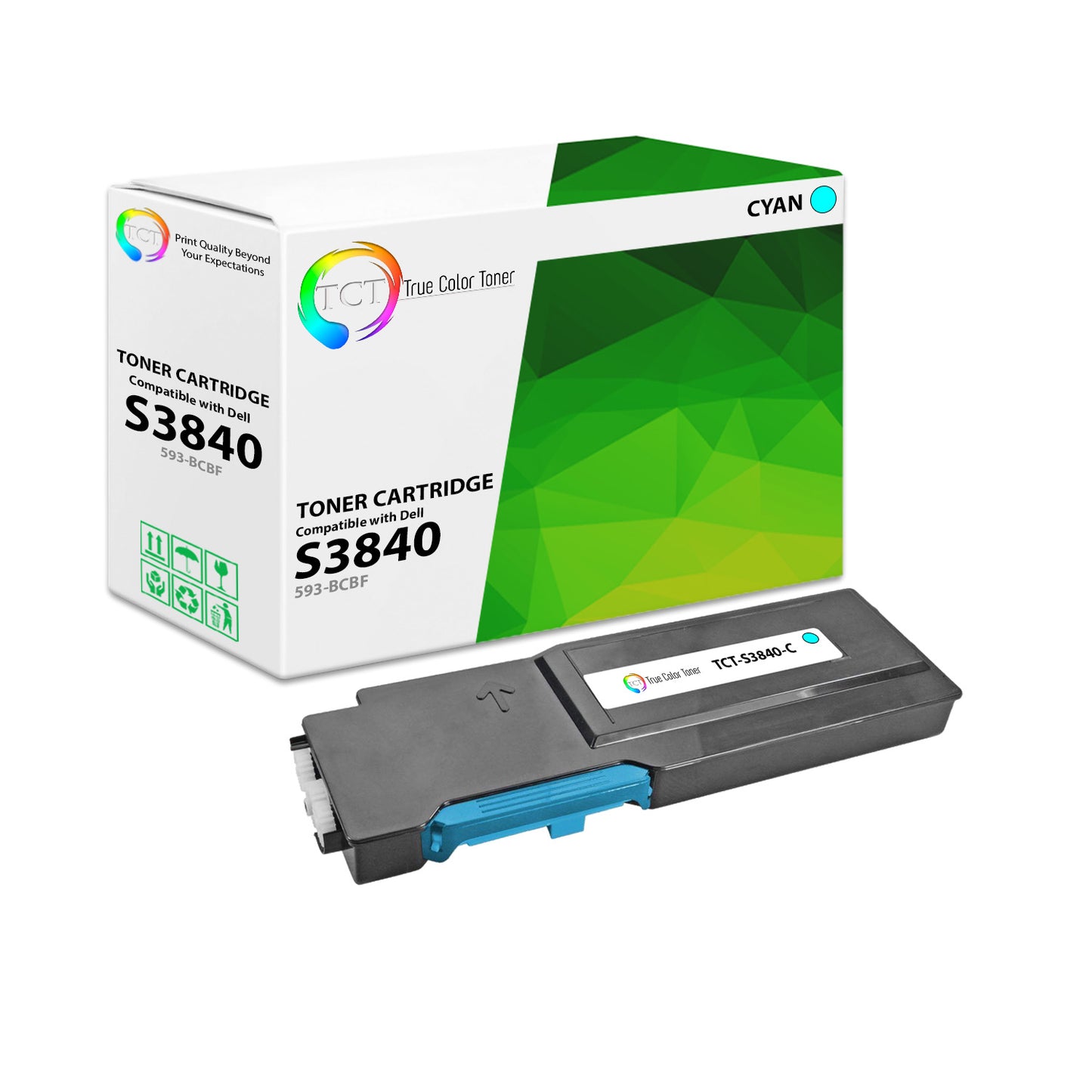 TCT Compatible Toner Cartridge Replacement for the Dell S3840 Series - 1 Pack Cyan