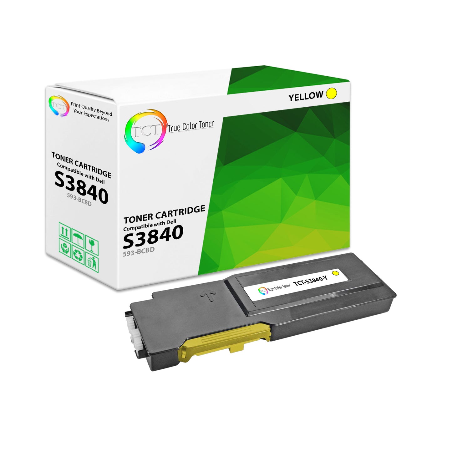 TCT Compatible Toner Cartridge Replacement for the Dell S3840 Series - 1 Pack Yellow