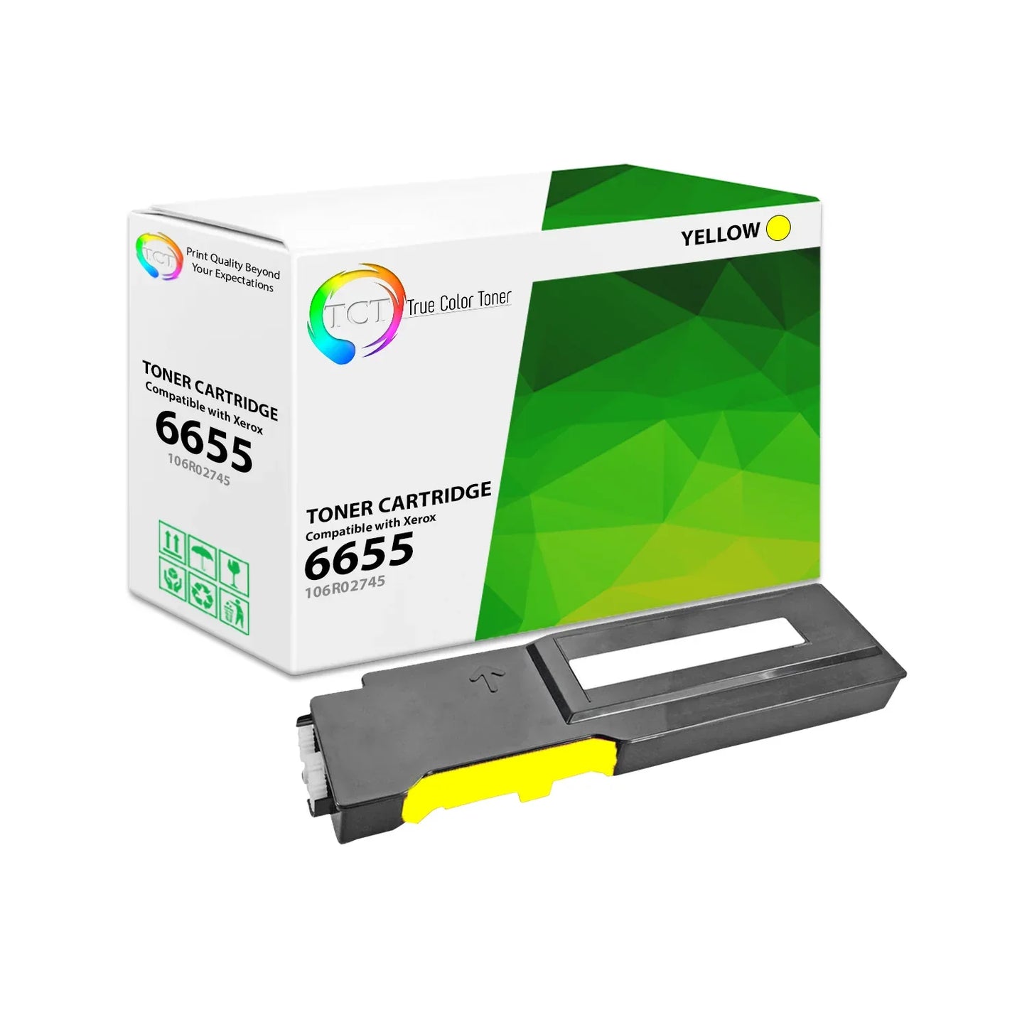 TCT Compatible Toner Cartridge Replacement for the Xerox 6655 Series - 1 Pack Yellow - True Color Toner