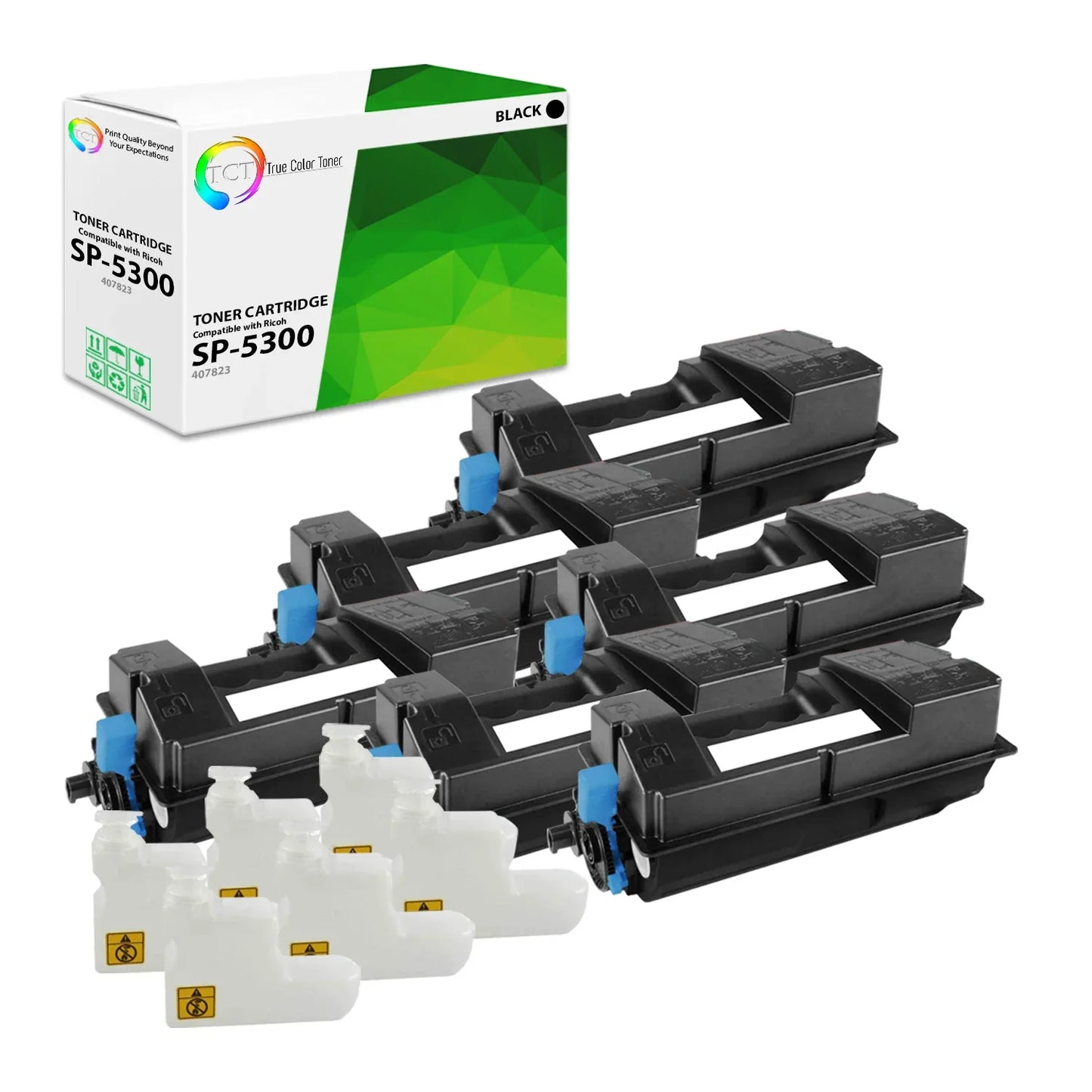 TCT Compatible Toner Cartridge Replacement for the Ricoh SP-5300 Series - 6 Pack Black - True Color Toner