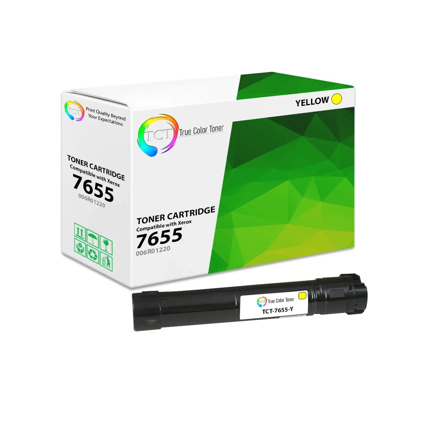 TCT Compatible Toner Cartridge Replacement for the Xerox 7655 Series - 1 Pack Yellow - True Color Toner