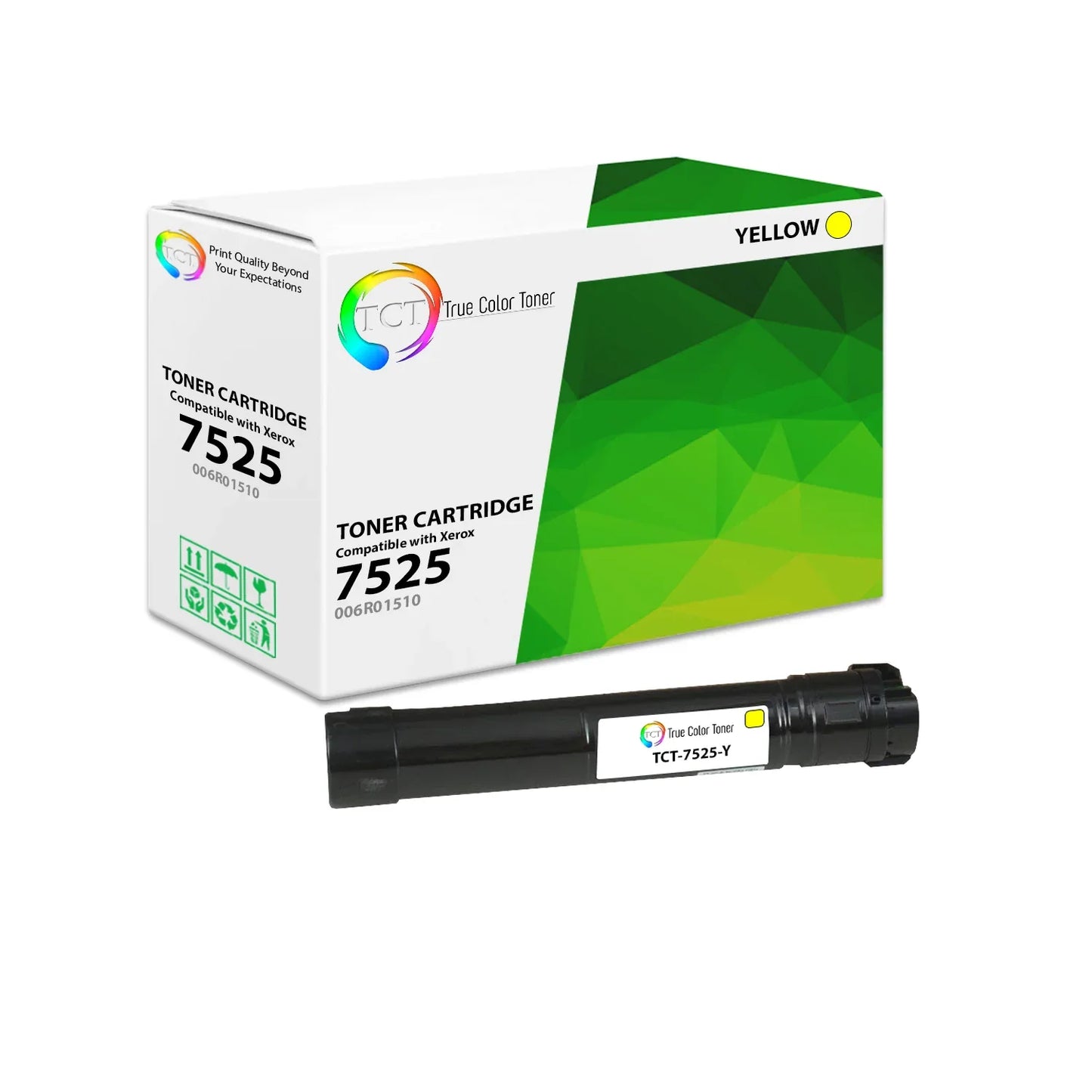 TCT Compatible Toner Cartridge Replacement for the Xerox 7525 Series - 1 Pack Yellow - True Color Toner