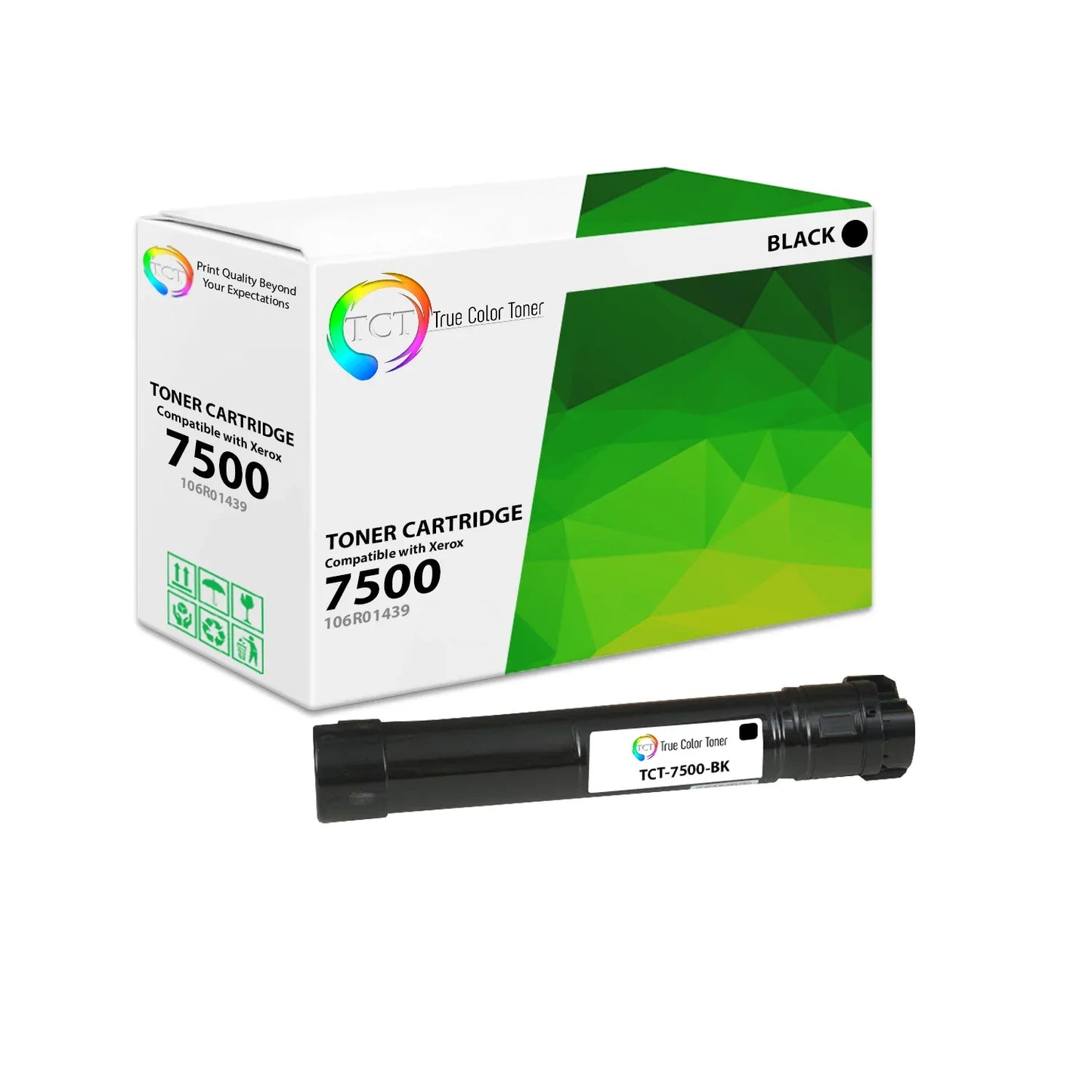 TCT Compatible Toner Cartridge Replacement for the Xerox 7500 Series - 1 Pack Black - True Color Toner