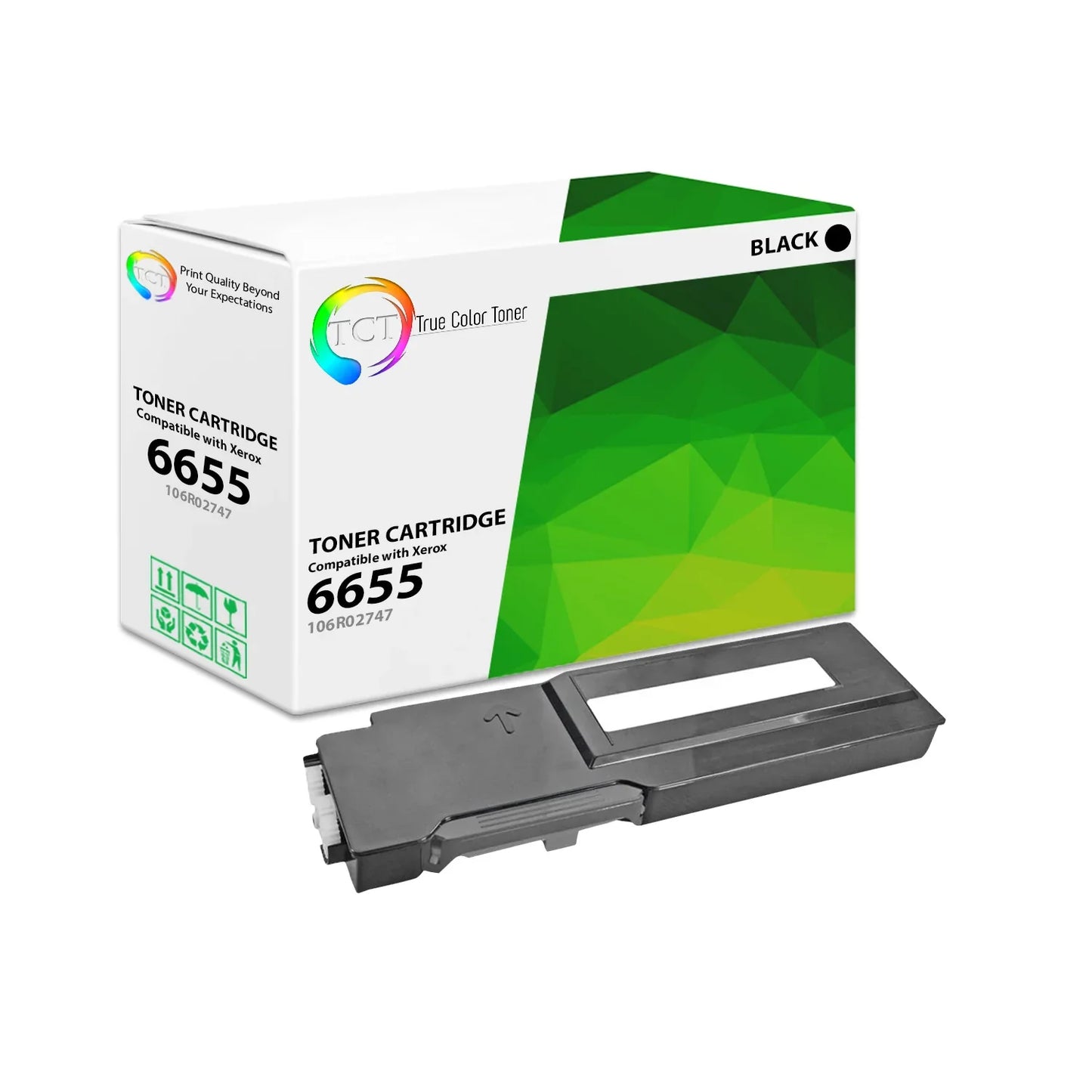 TCT Compatible Toner Cartridge Replacement for the Xerox 6655 Series - 1 Pack Black - True Color Toner