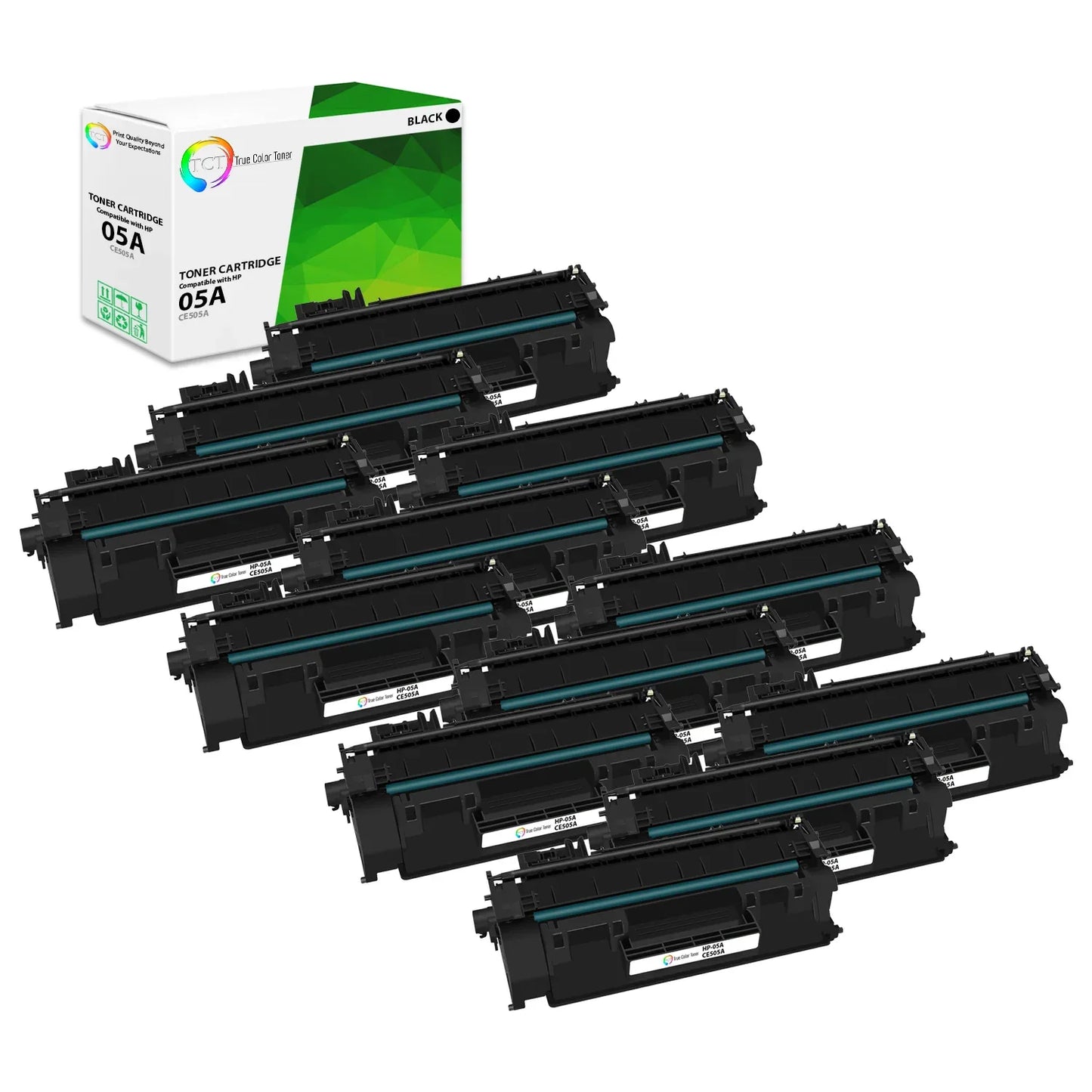 TCT Compatible Toner Cartridge Replacement for the HP 05A Series - 12 Pack Black - True Color Toner