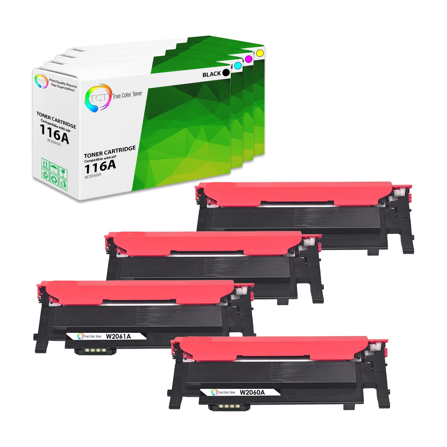 TCT Compatible Toner Cartridge Replacement for the HP 116A Series - 4 Pack (BK, C, M, Y)