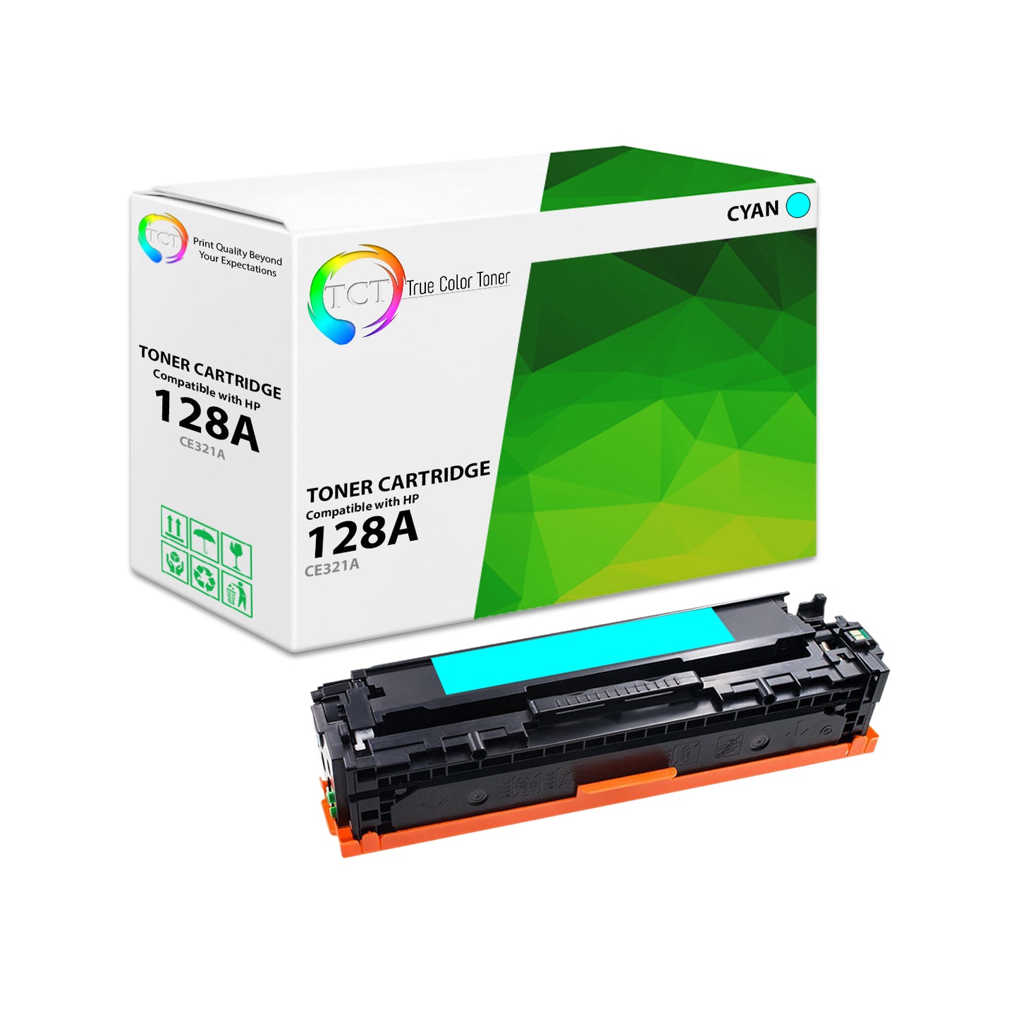 TCT Compatible Toner Cartridge Replacement for the HP 128A Series - 1 Pack Cyan