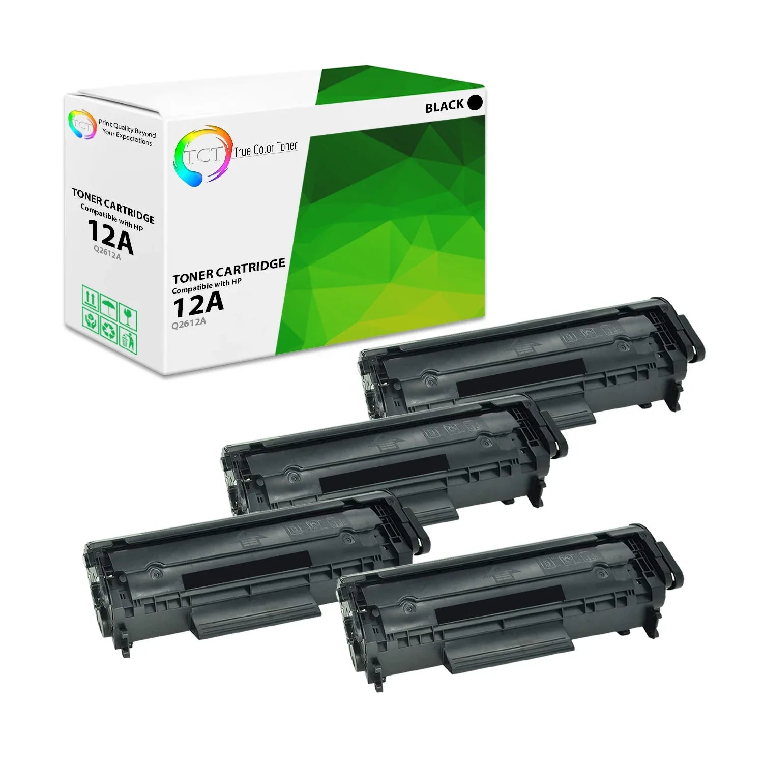 4-Pack Compatible Toner For HP 12A Q2612A – Fits LaserJet 1010, 1020, 3030 & More