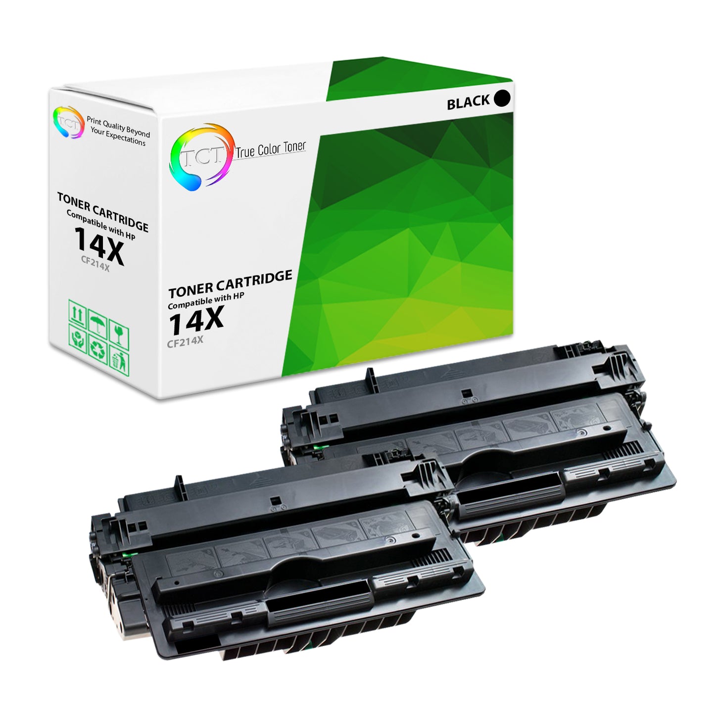 TCT Compatible High Yield Toner Cartridge Replacement for the HP 14X Series - 2 Pack Black