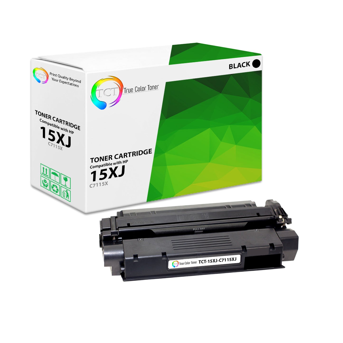 TCT Compatible High Yield Jumbo Toner Cartridge Replacement for the HP 15XJ Series - 1 Pack Black