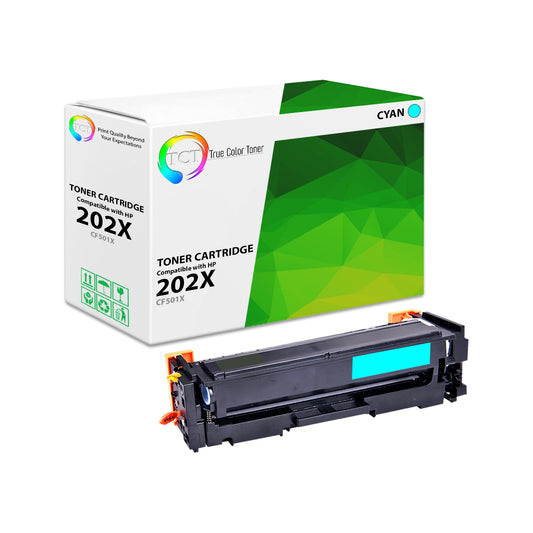 TCT Compatible High Yield Toner Cartridge Replacement for the HP 202X Series - 1 Pack Cyan