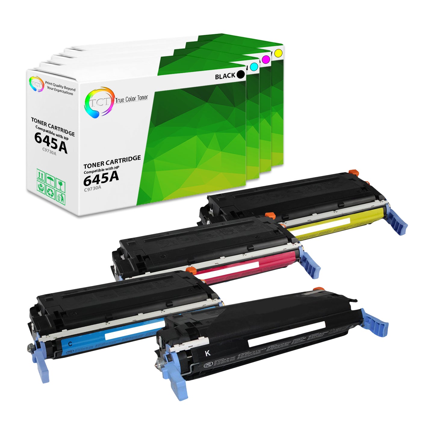 TCT Compatible Toner Cartridge Replacement for the HP 645A Series - 4 Pack (BK, C, M, Y)