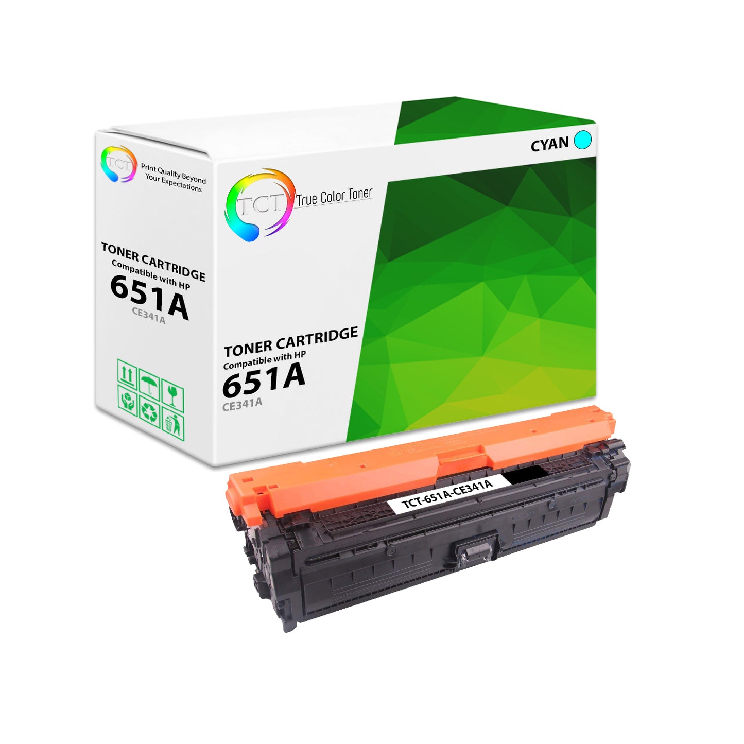 TCT Compatible Toner Cartridge Replacement for the HP 651A Series - 1 Pack Cyan