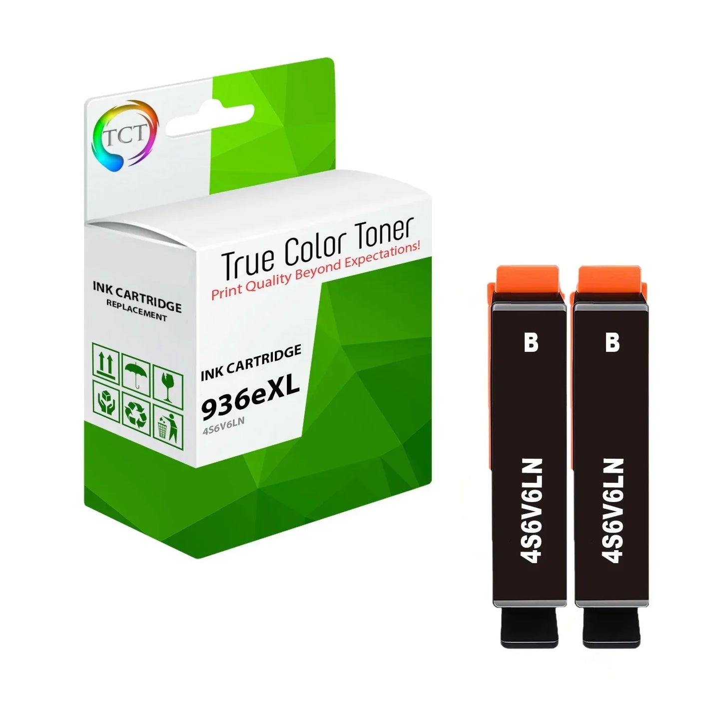 2PK TCT Premium 936XL Black HY for Compatible HP OfficeJet 9110 Ink Cartridge - True Color Toner