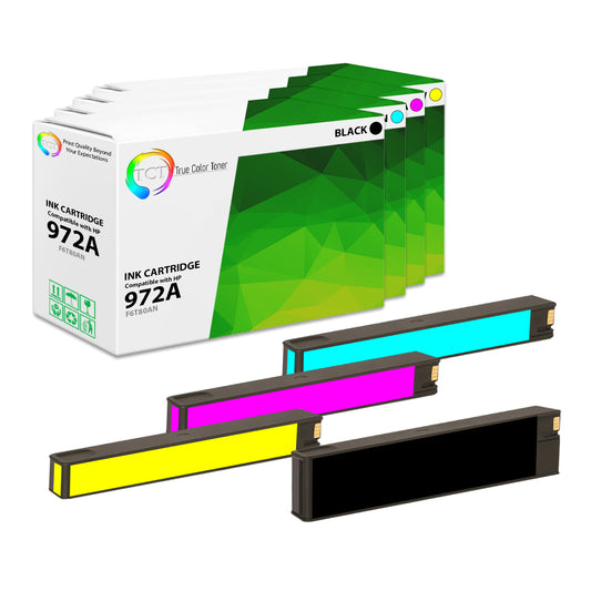 TCT Compatible Ink Cartridge Replacement for the HP 972A Series - 4 Pack (B, C, M, Y)